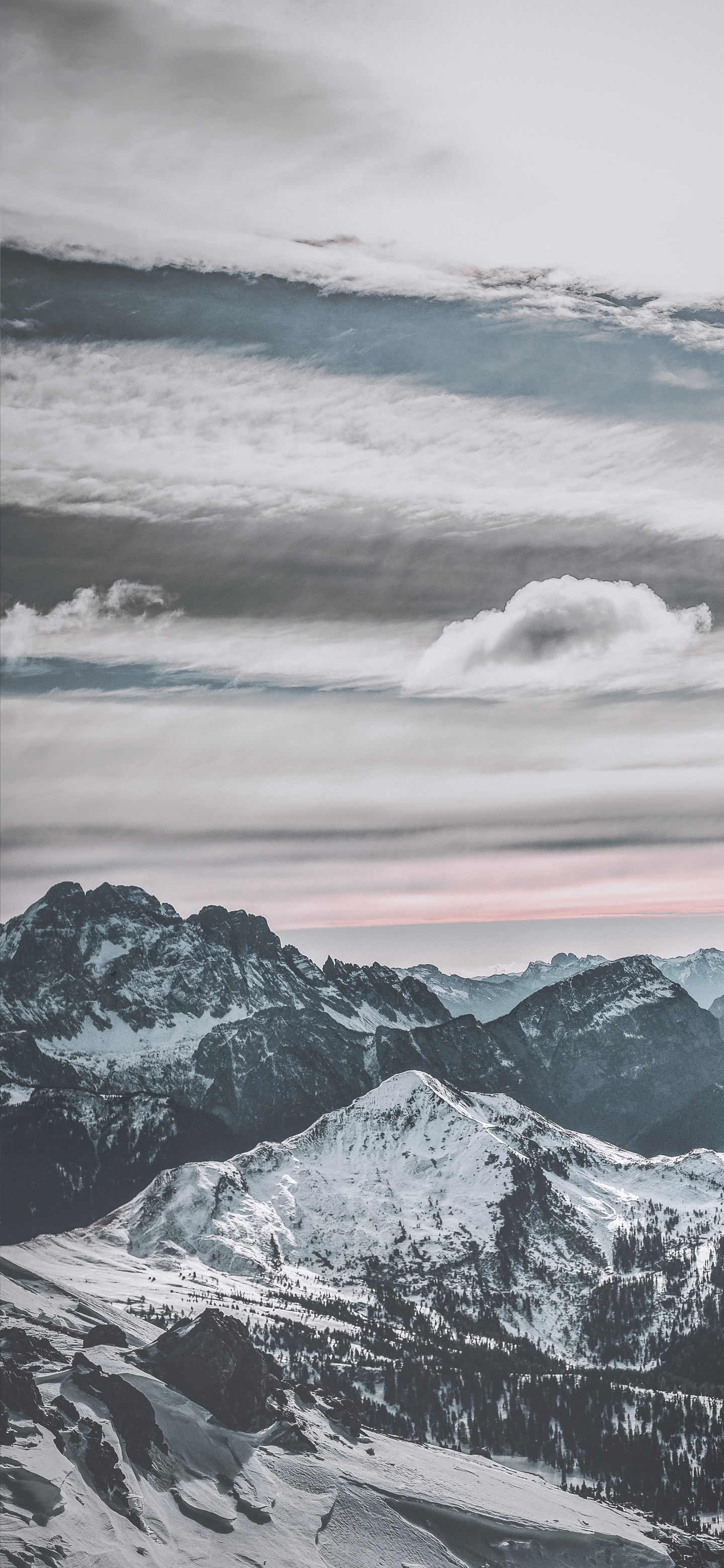 1440x3120 Wallpaper Snowy Mountain, Snow, Mountain, Atmosphere, Cloud, Background Free Image