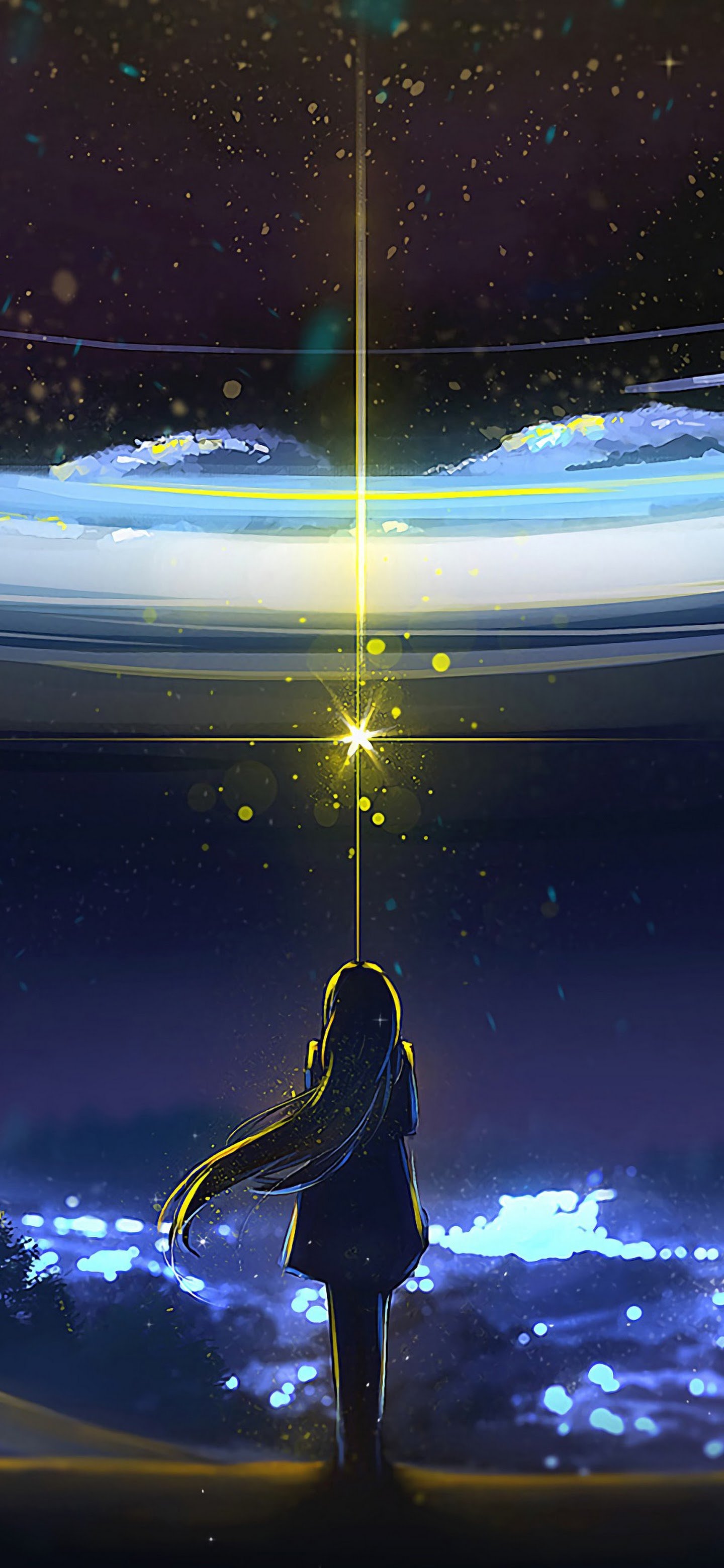 1440x3120 Anime Night Sky Scenery 4K Wallpaper HD