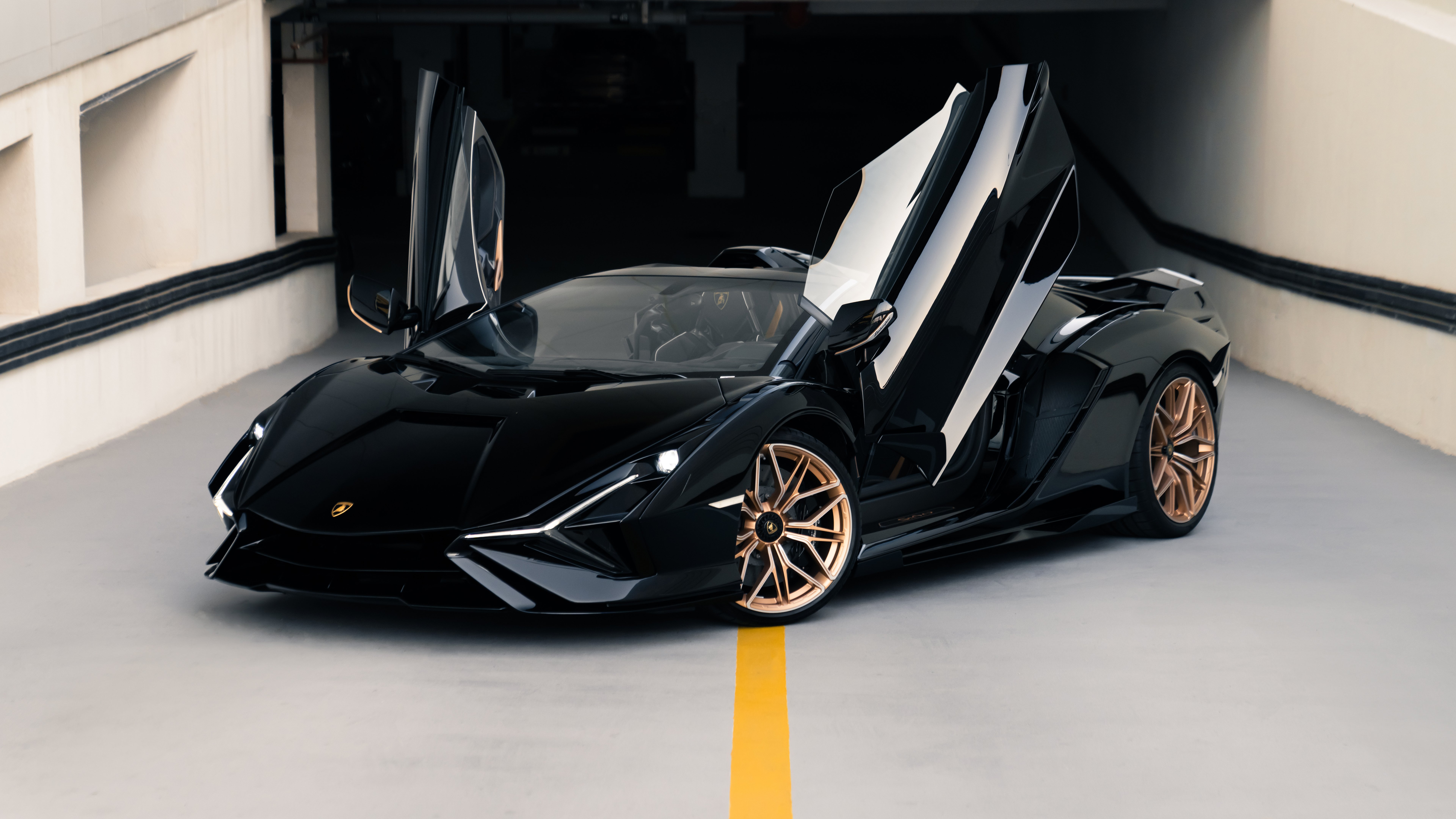 7680x4320 Lamborghini Sian FKP 37 8K Black Wallpaper Car Wallpaper