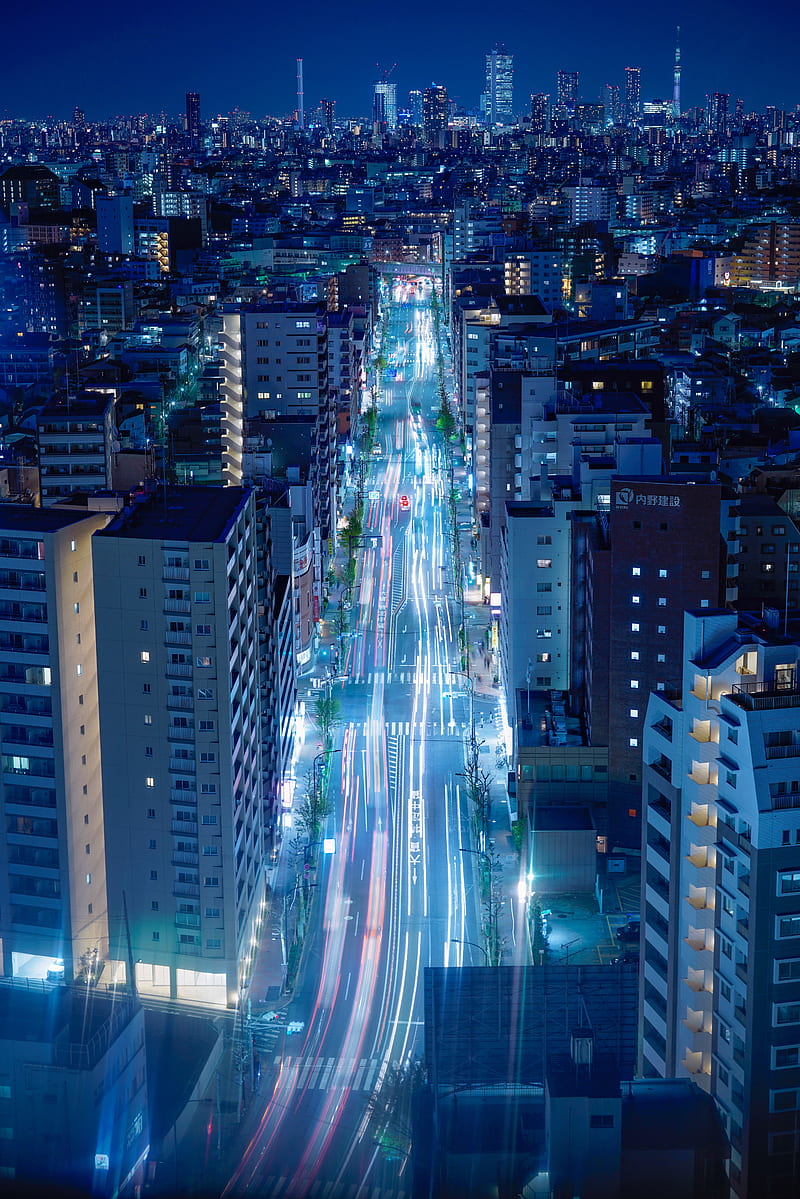 800x1199 Japan, Tokyo, Megalopolis, Cityscape, Time Lapse, Buildings, Traffic, City, HD Phone Wallpaper