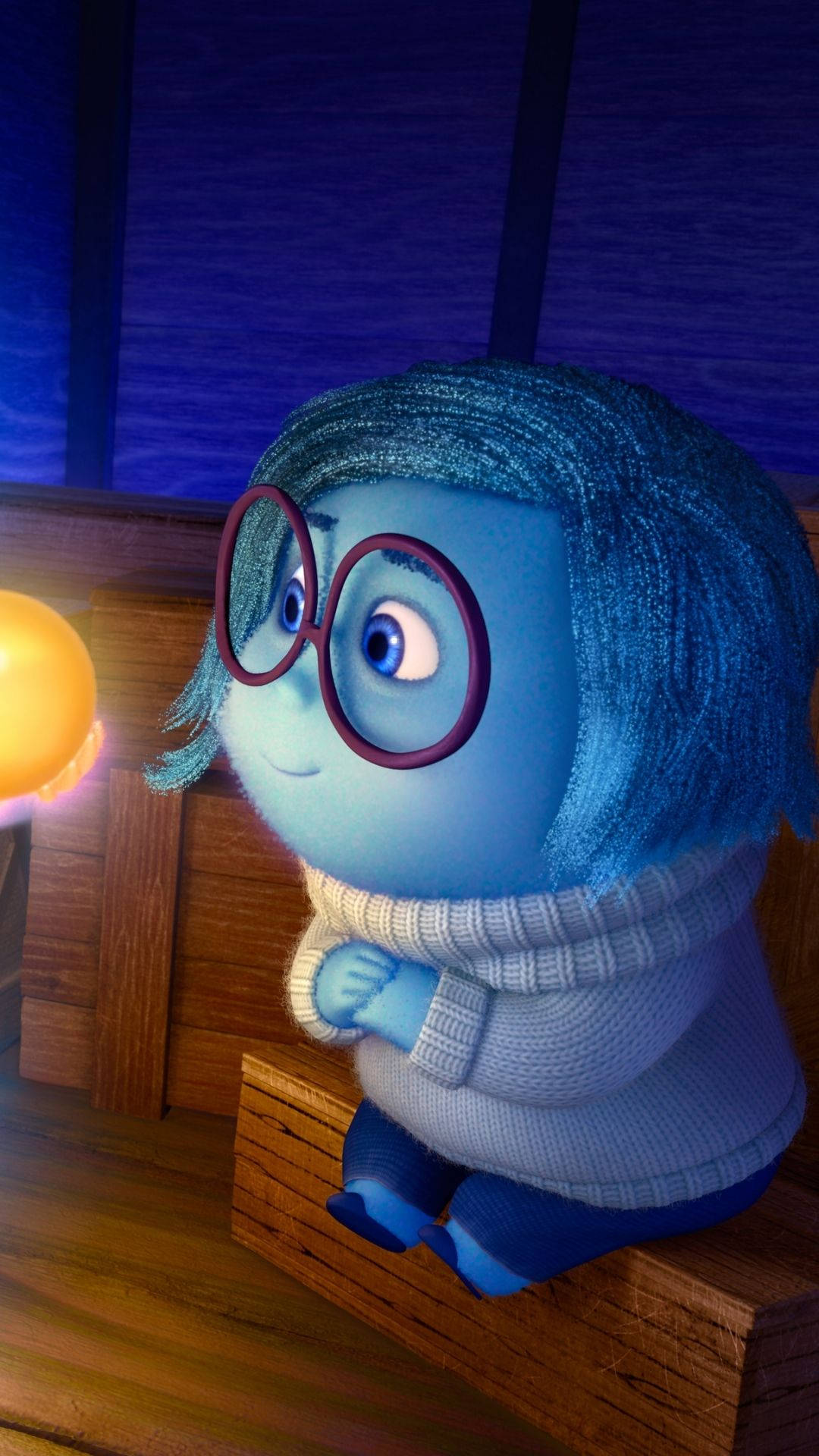 1080x1920 Download Hey, let's look on the bright side! -Sadness, Inside Out Wallpaper