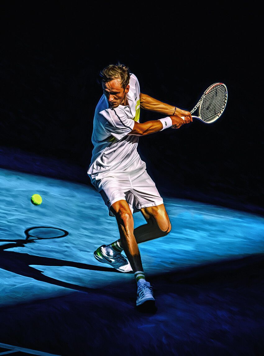 850x1148 Daniil Medvedev at Australian Open 2021. Digital artwork print poster. Tennis fan art gift