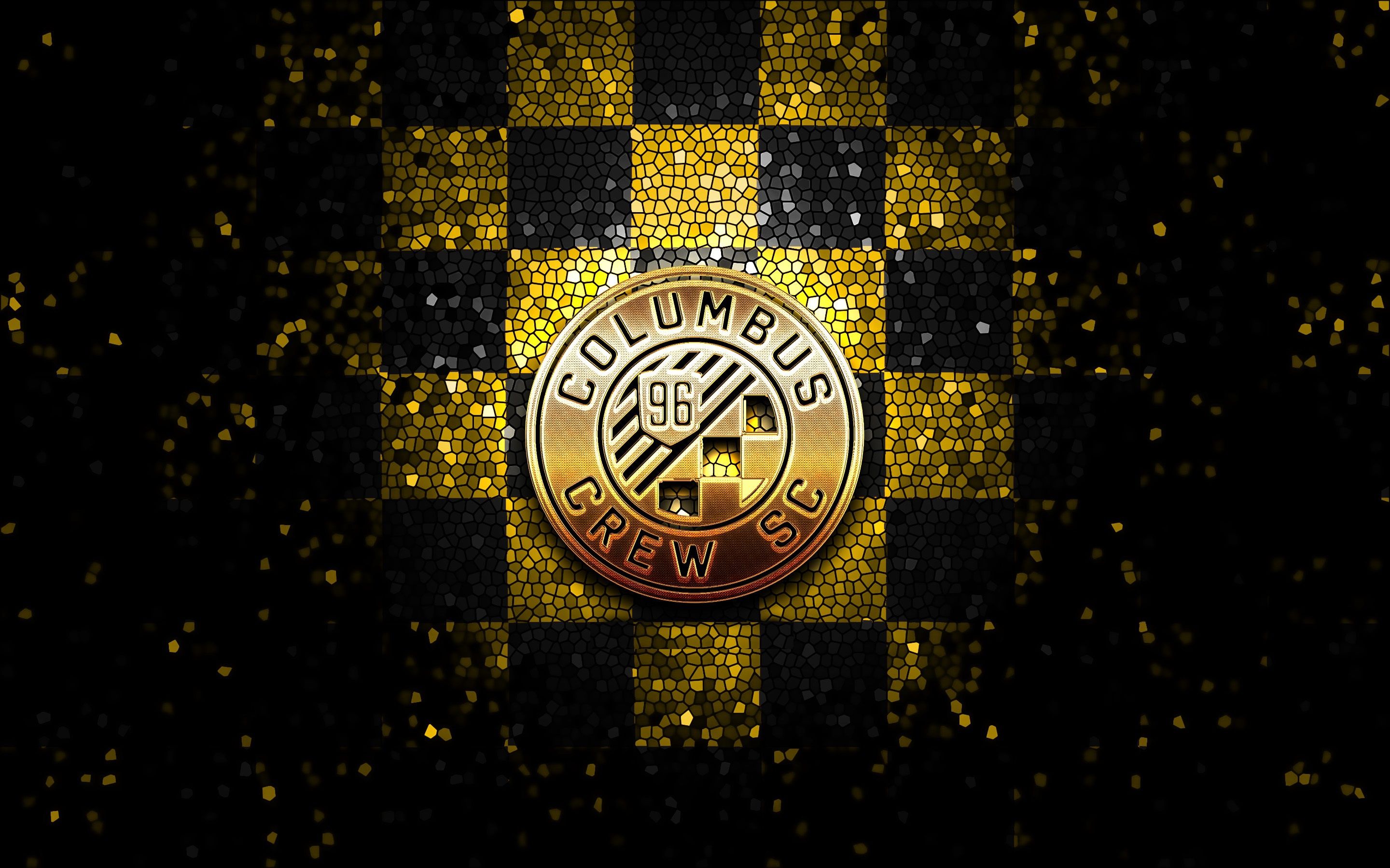 2880x1800 Wallpaper wallpaper, logo, football, Sport, glitter, checkered, MLS, Columbus Crew for mobile and desktop, section спорт, resolution 2880x1800