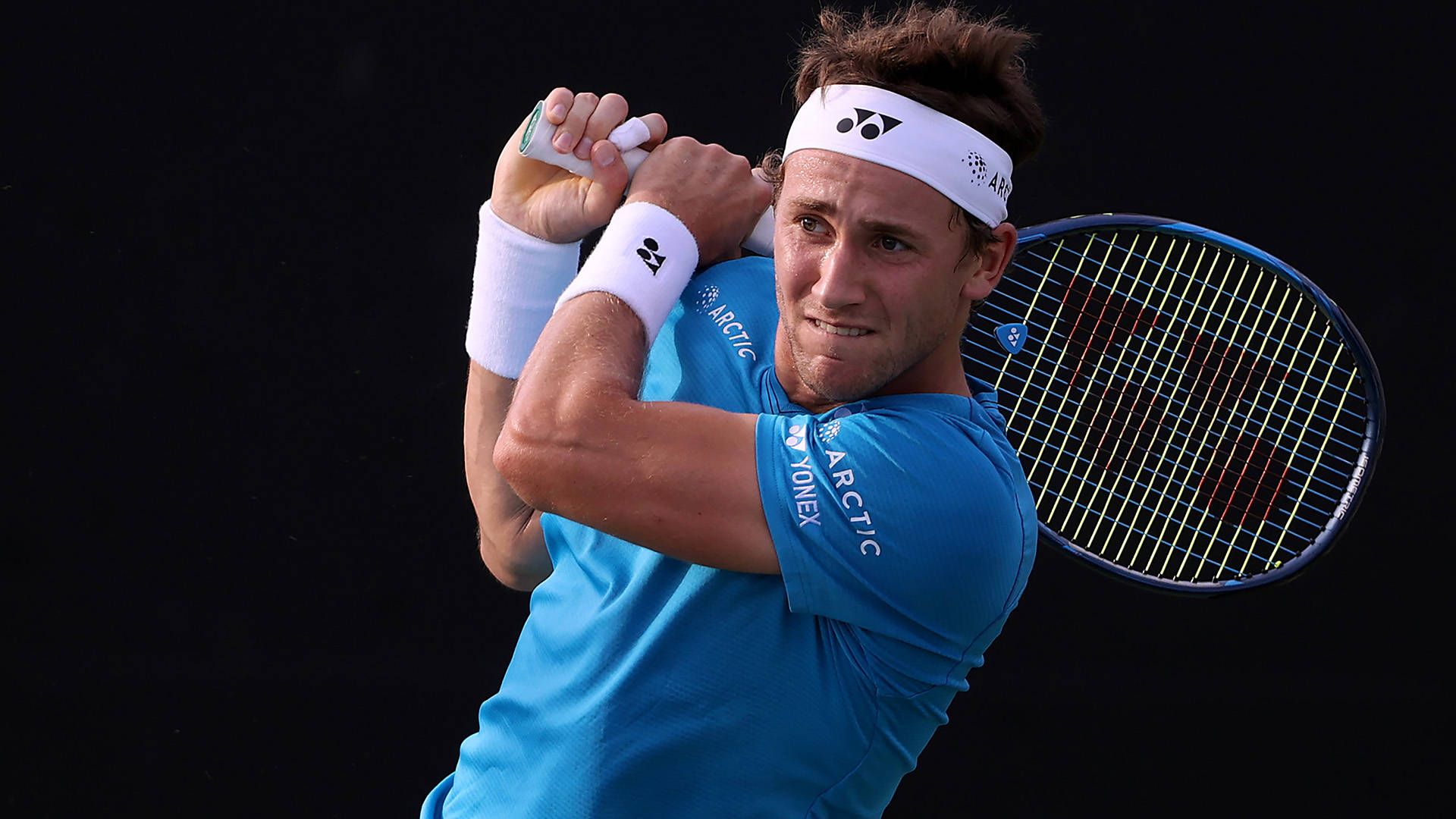 1920x1080 Download Casper Ruud Racket Over His Shoulder Wallpaper