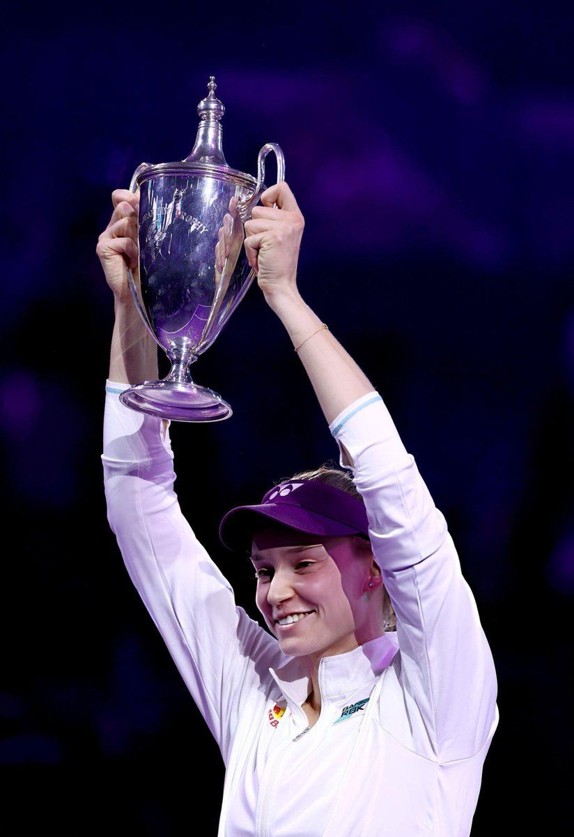 824x1200 Some wallpaper of Elena Rybakina with her trophy yesterday. HQ quality. Portrait format. #WTAFinals