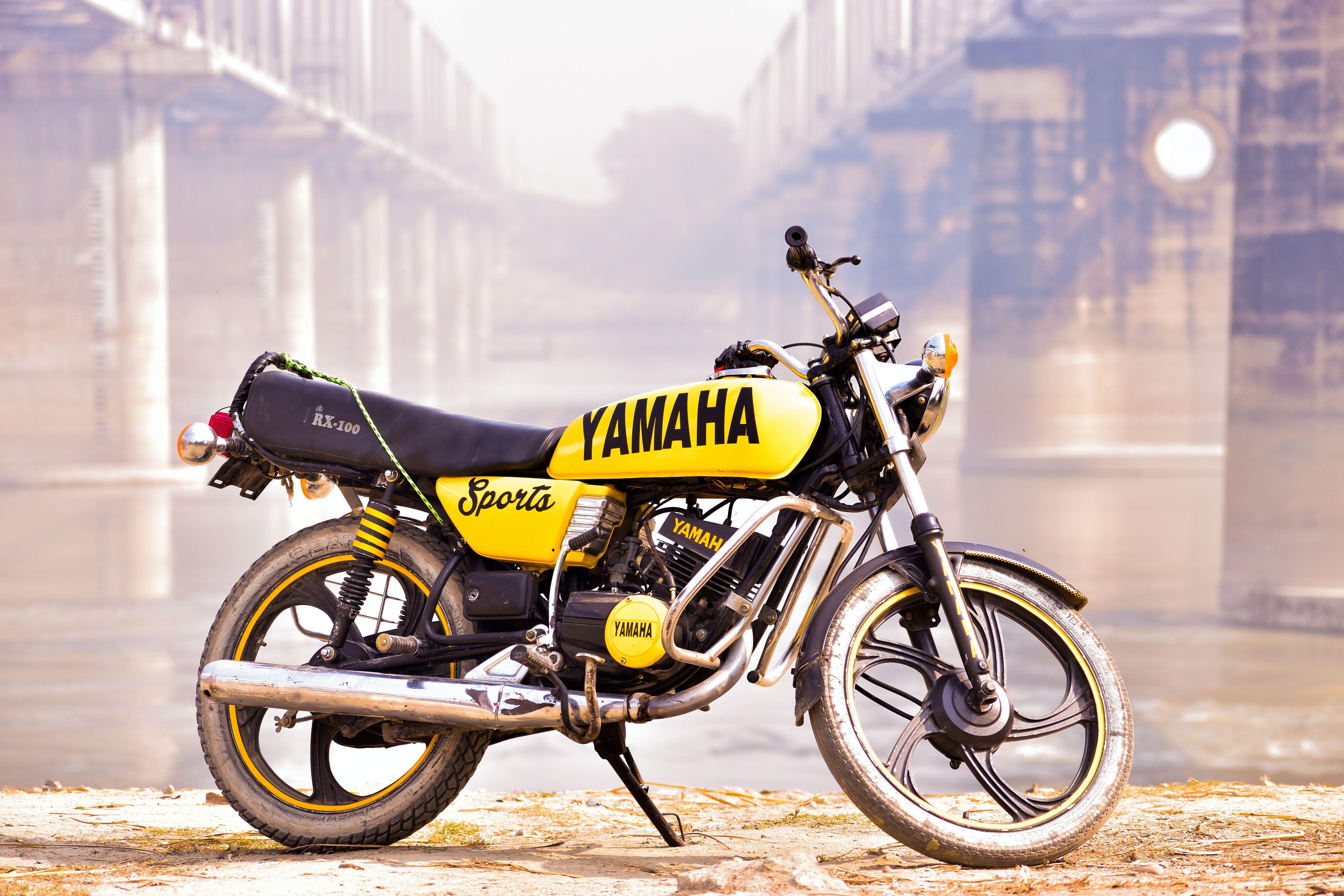 Yamaha Rx 100 Modified Yellow Colour