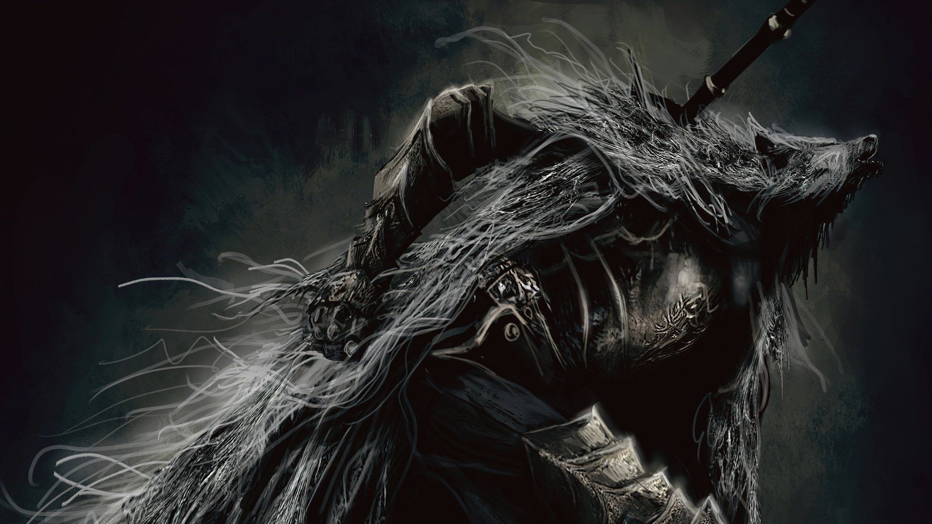 1920x1080 Elden Ring HD Wallpaper: Fierce Warrior in Shadow