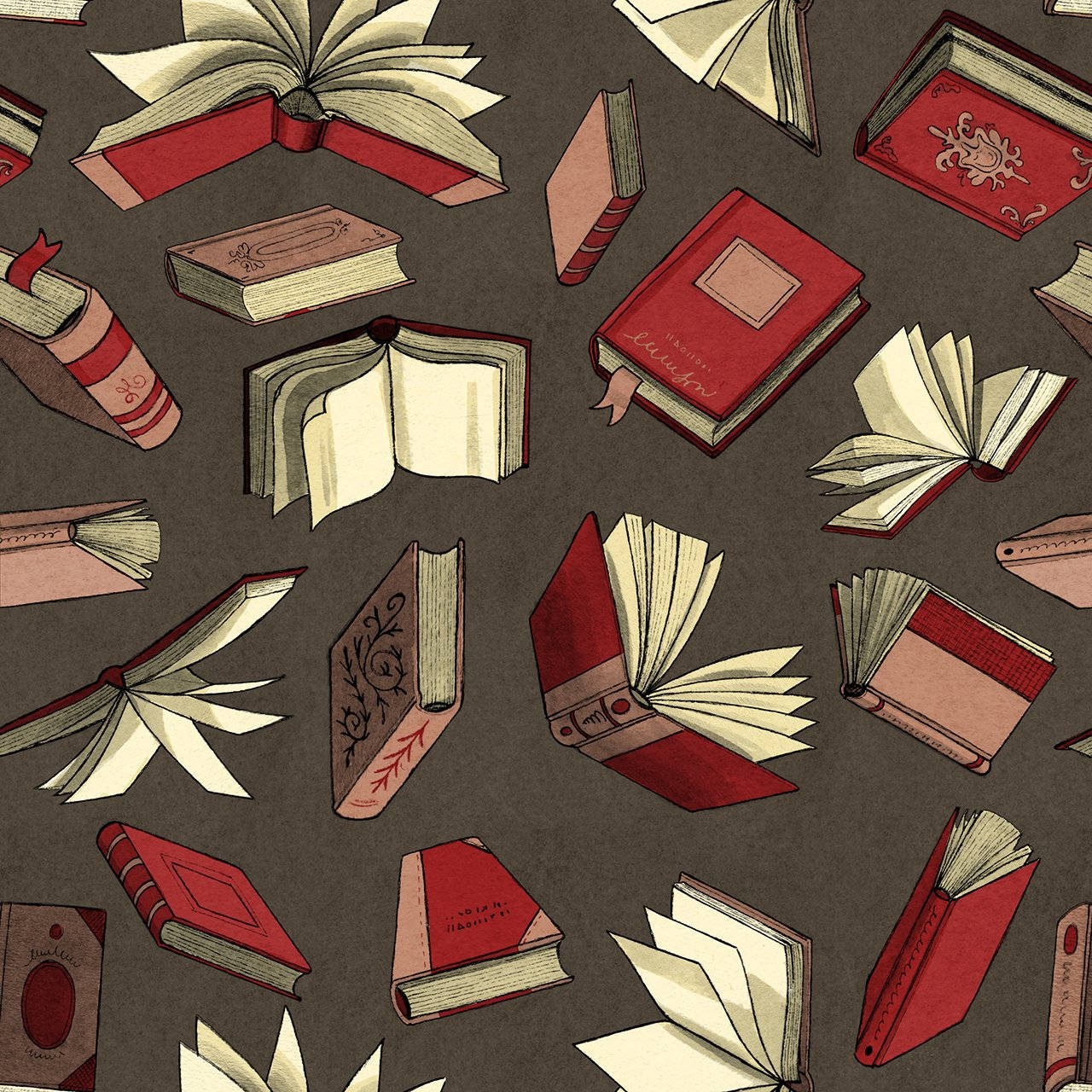 1280x1280 Download A Pattern Of Books Wallpaper