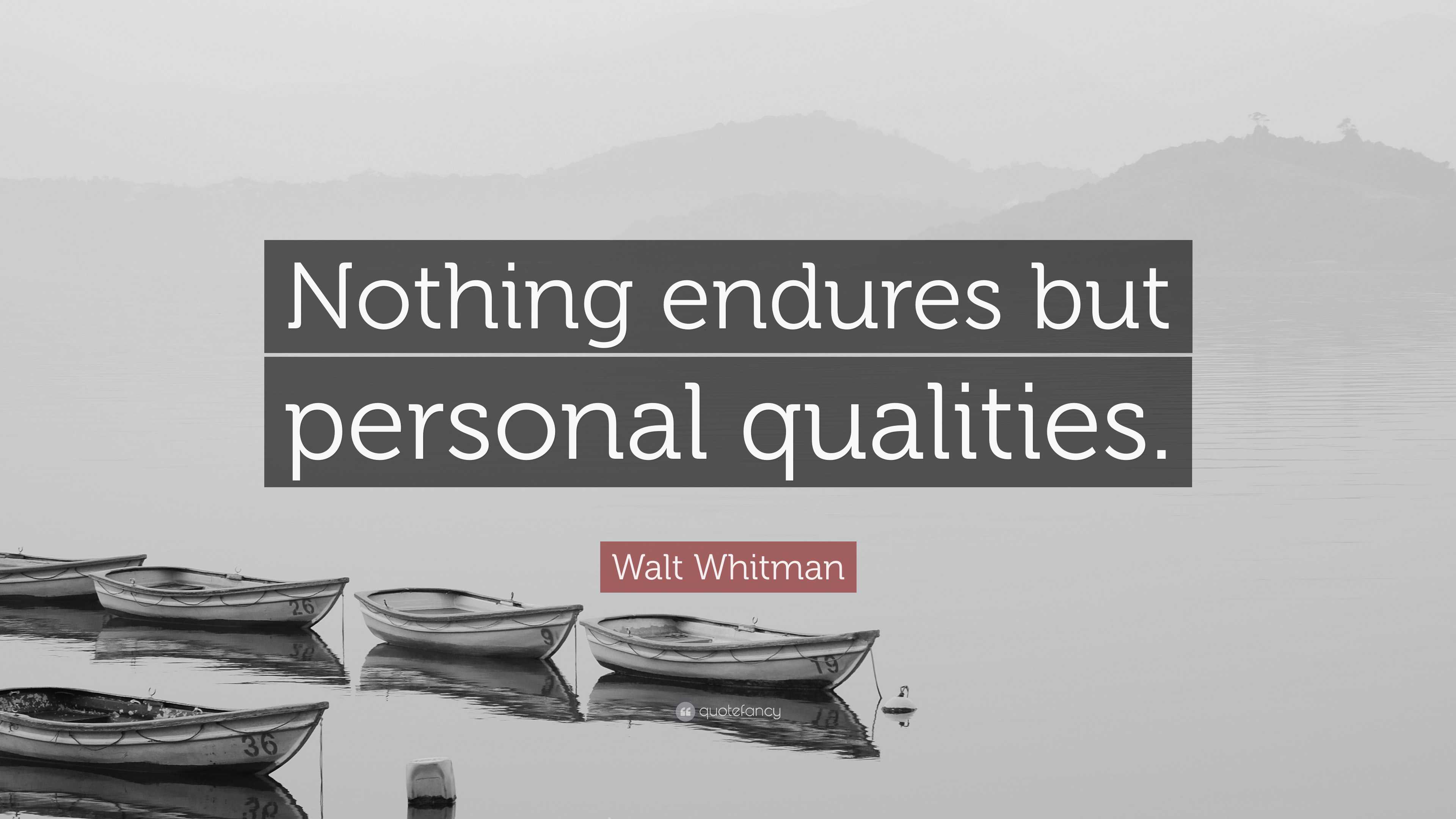 3840x2160 Walt Whitman Quote: “Nothing endures but personal qualities.”