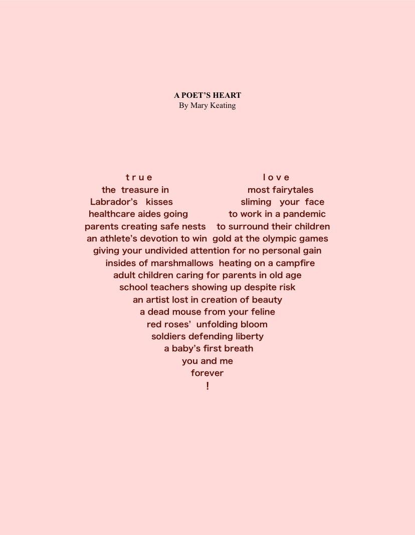 828x1066 The Poet's Heart. A shape poem.