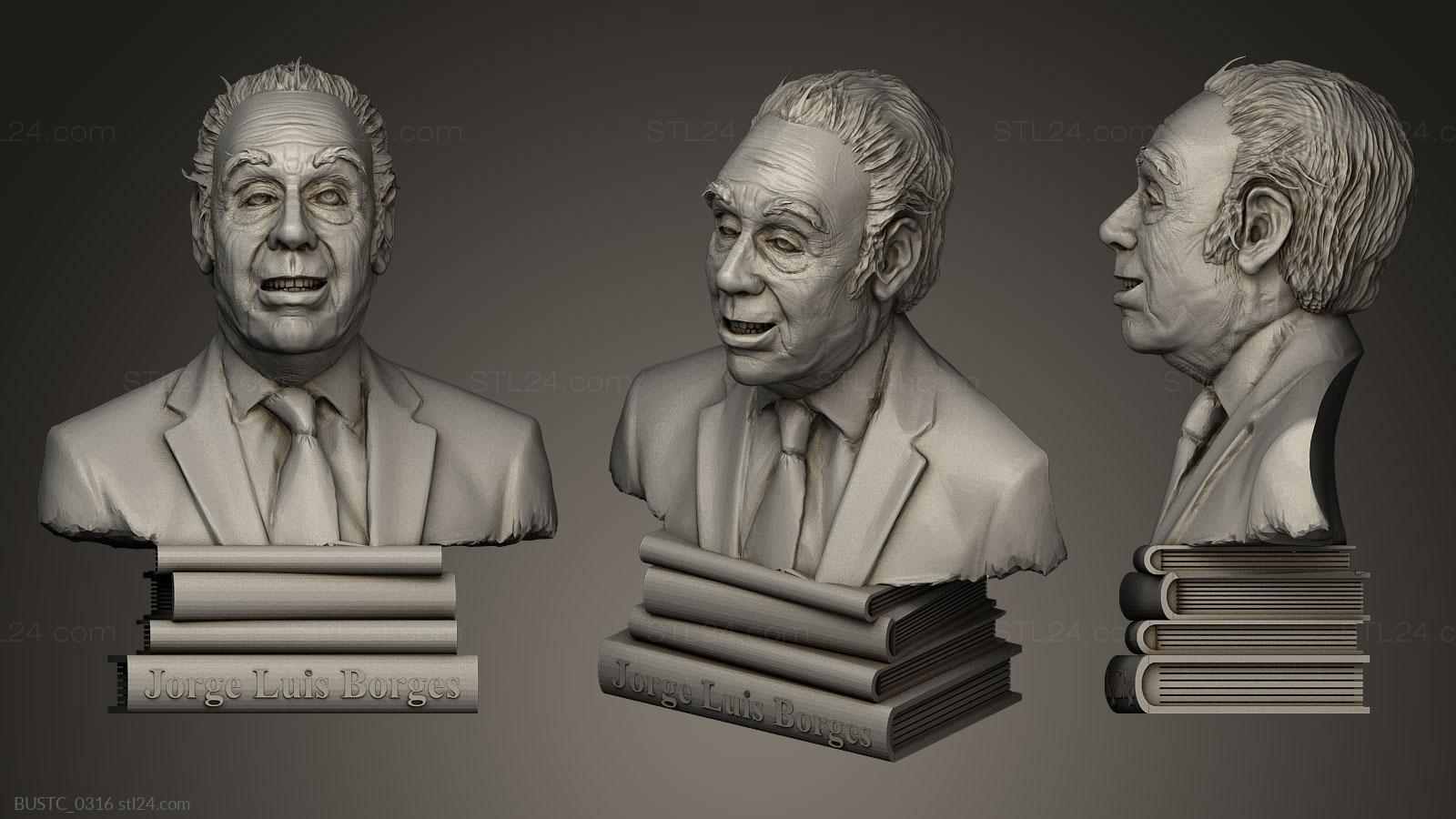 1600x900 3D model (stl) Jorge Luis Borges