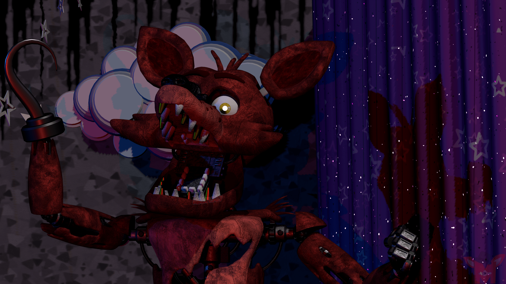 1920x1080 Foxy the Pirate Ultra HD FNAF Wallpaper (Freddy Fazbear's Pizza)