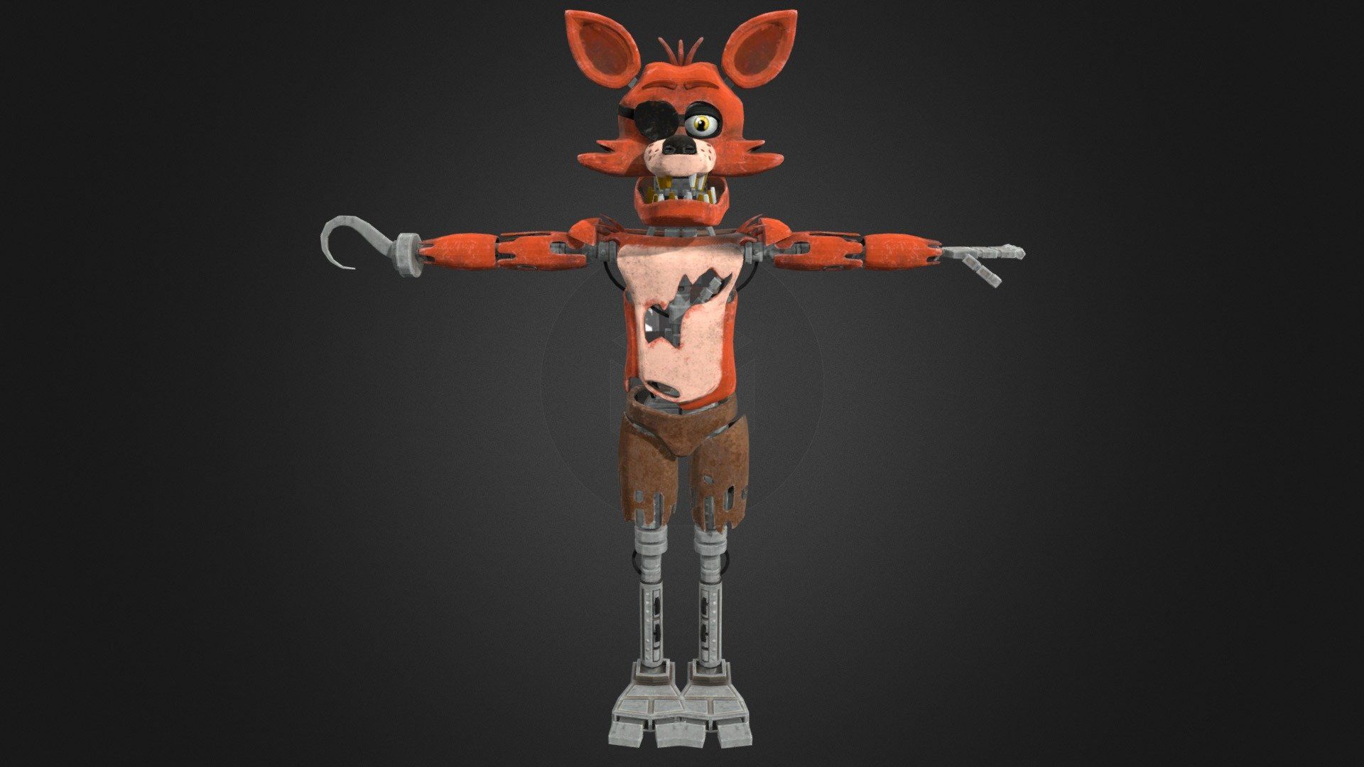 1920x1080 Foxy the Pirate Fox. Five Nights at Freddy's Free 3D model by shadow [7828b27]