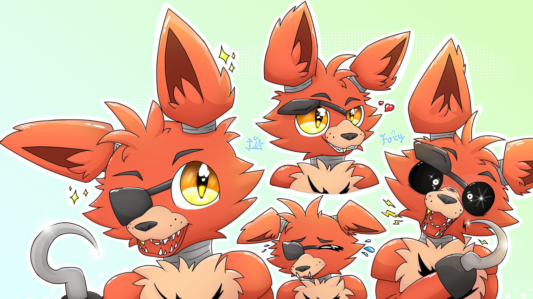 2048x1152 Foxy the Cute Pirate by LintelKiut on Newgrounds
