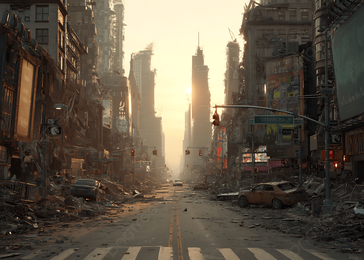 1200x857 Sunlit Ruins Of Post Apocalyptic New York City Street In Urban Decay Setting, Post, Apocalyptic, New Background Image And Wallpaper for Free Download