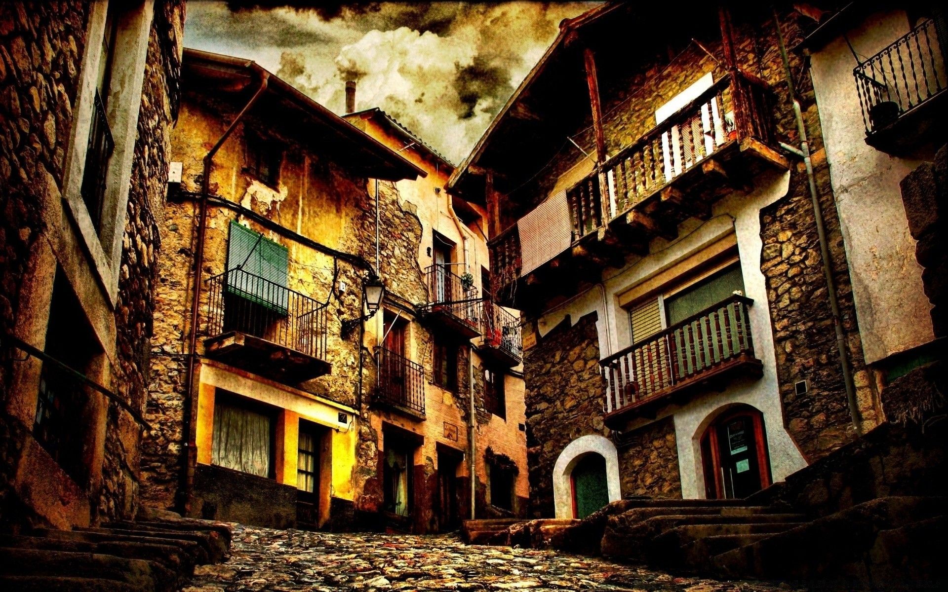 1920x1200 An abandoned house in an old town for your phone
