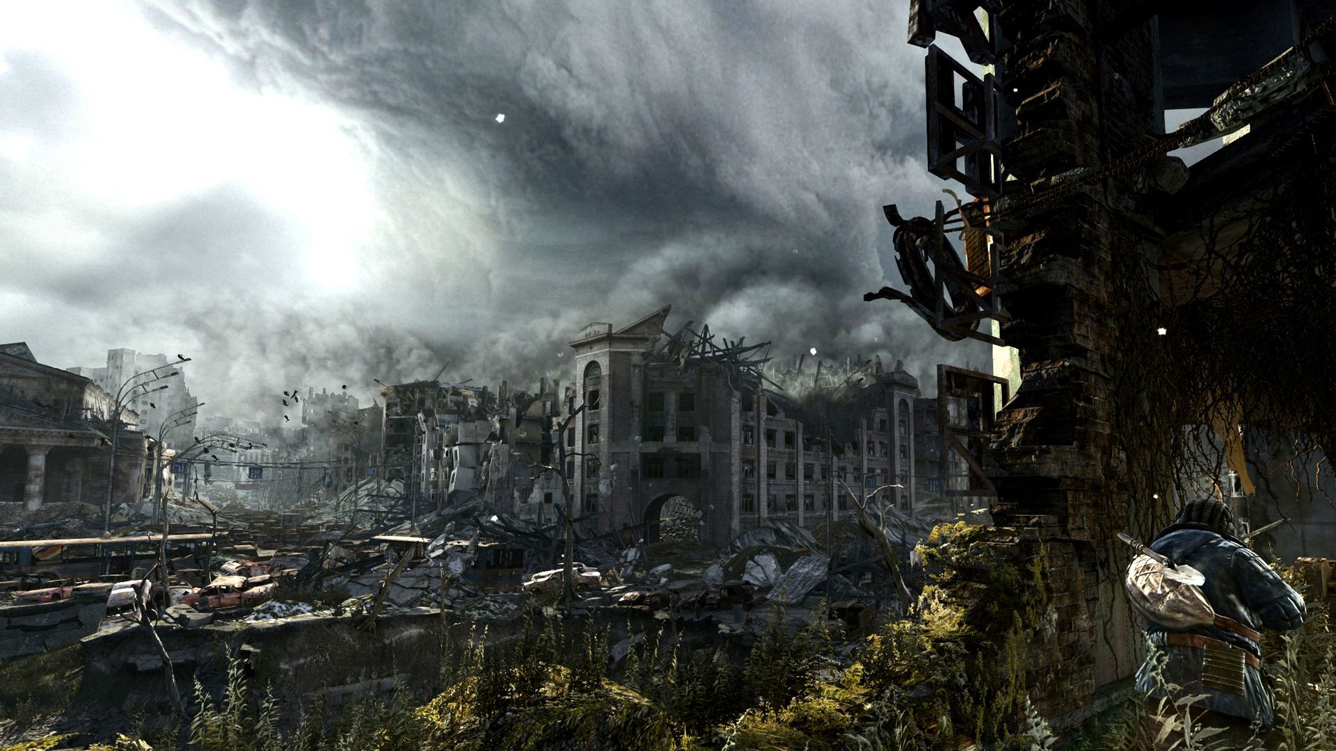 1920x1080 metro, Last, Light, Post, Apocalyptic, Apocalypse, Destruction, Devastation, Detail, Ruins, Urban, Decay, Smoke, Horror, Scary, Creepy, Spooky, People, Survivor, Sky, Skyline, Cities, Architecture, Buildings, Veh Wallpaper HD / Desktop and Mobile