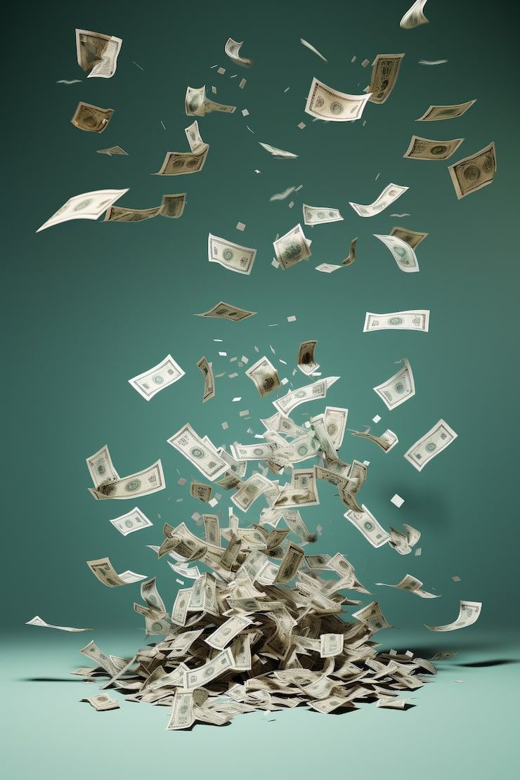 740x1110 Money rain background Image