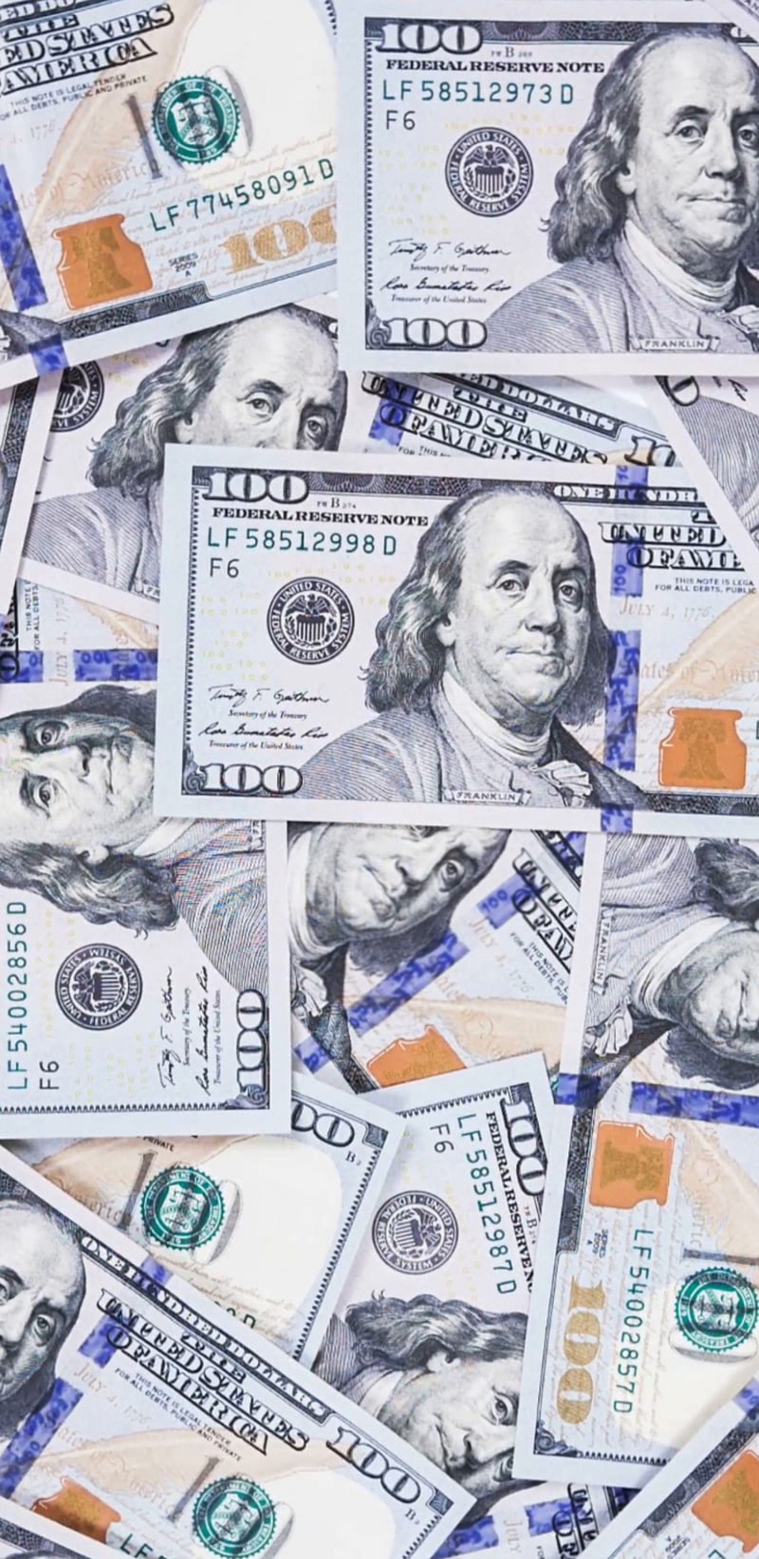 1500x3082 Pile Of 100 Dollar Bills One Hundred Cash Dollars