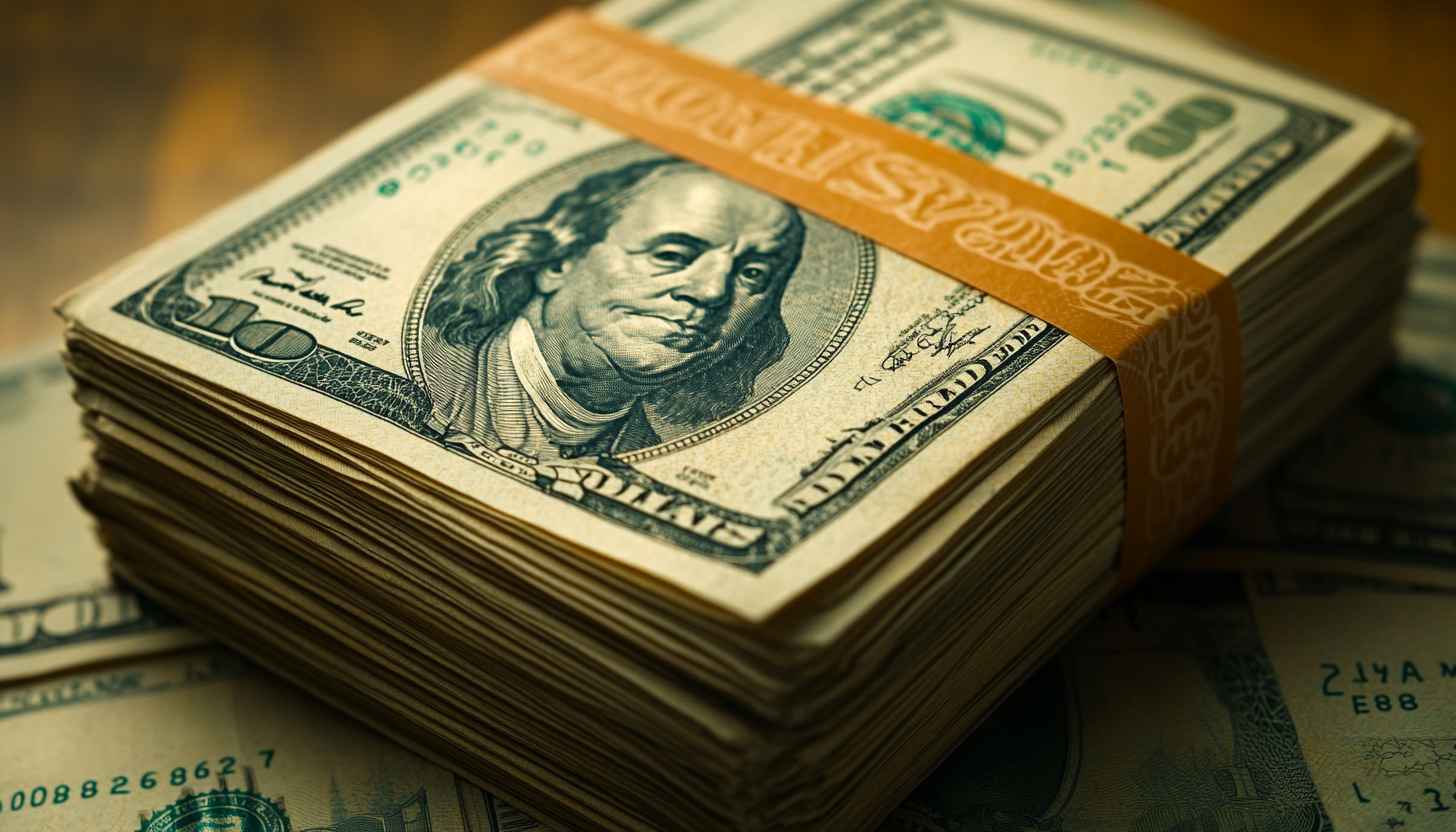 1456x832 Rolled US Dollar Bills and Coins Wealth Success