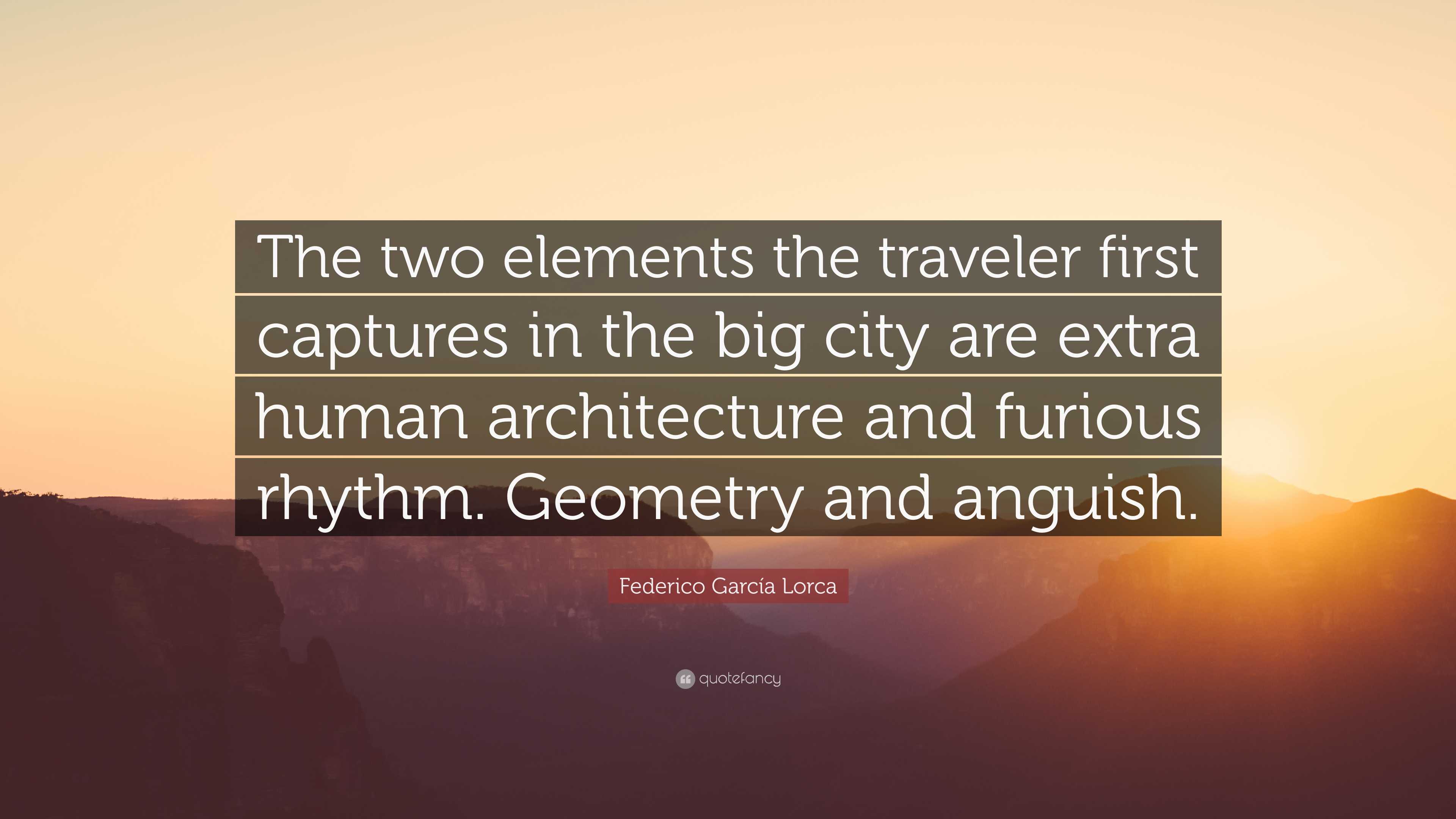 3840x2160 Federico García Lorca Quote: “The two elements the traveler first captures in the big city are extra human architecture and furious rhythm. Geometry.”