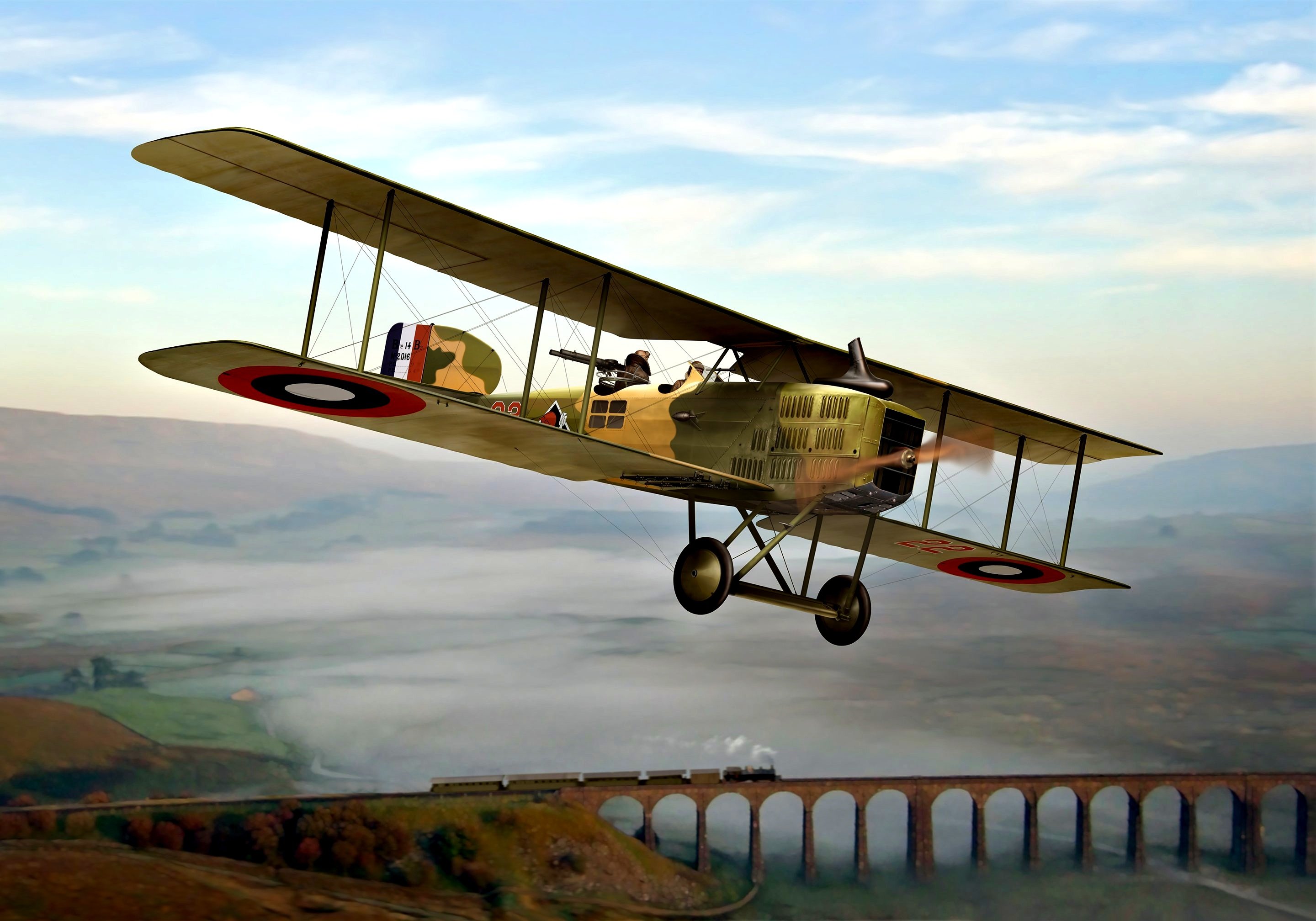 2880x2016 Wallpaper France, bomber, double, biplane, WWI, Breguet 14 for mobile and desktop, section авиация, resolution 2880x2016