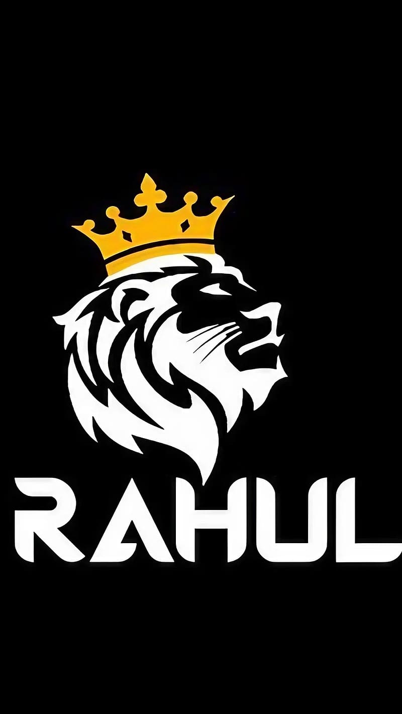 800x1421 Rahul Naam Ka, Singa Dengan Mahkota, latar belakang hitam, simbol singa, Wallpaper ponsel HD