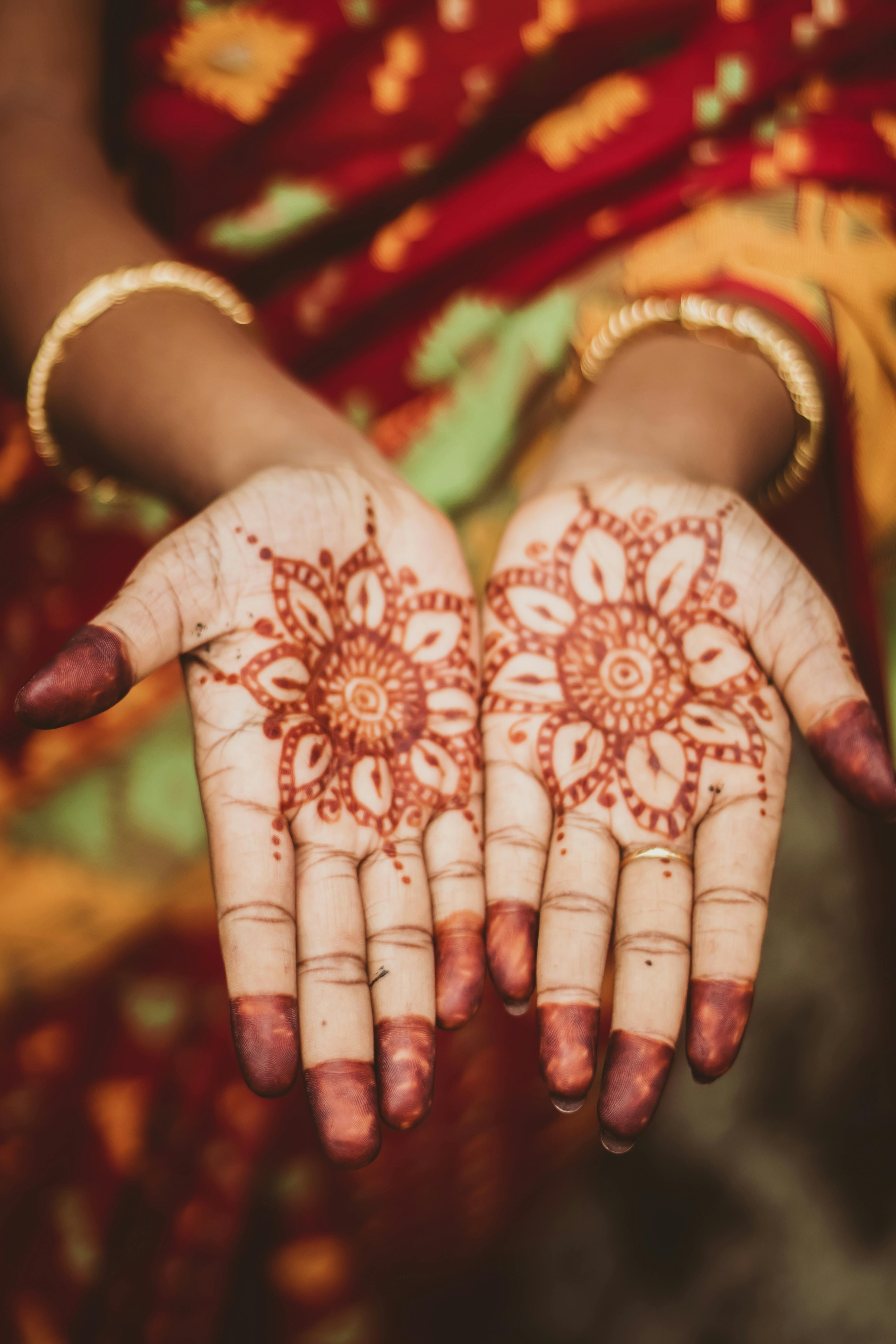 4000x6000 Woman Showing Henna Tattoo on Her Hands · Free