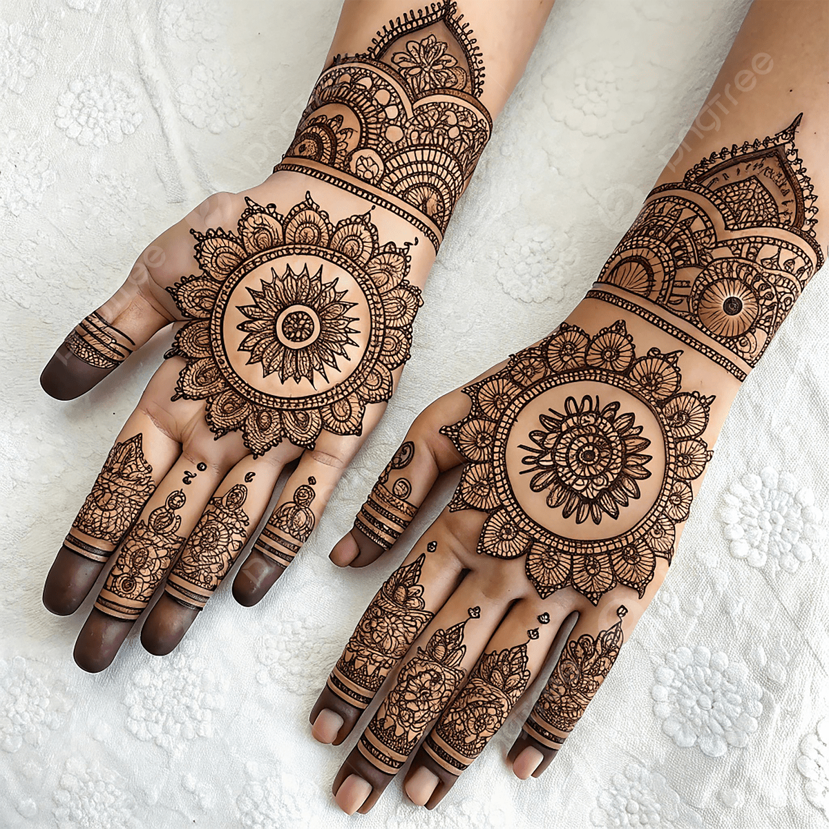 1200x1200 Symmetrical Mehndi Magic Stunning Mandala Paisley Fusion, Bridal Mehndi Design, Floral Henna Art, Symmetrical Hand Mehndi Background Image And Wallpaper for Free Download