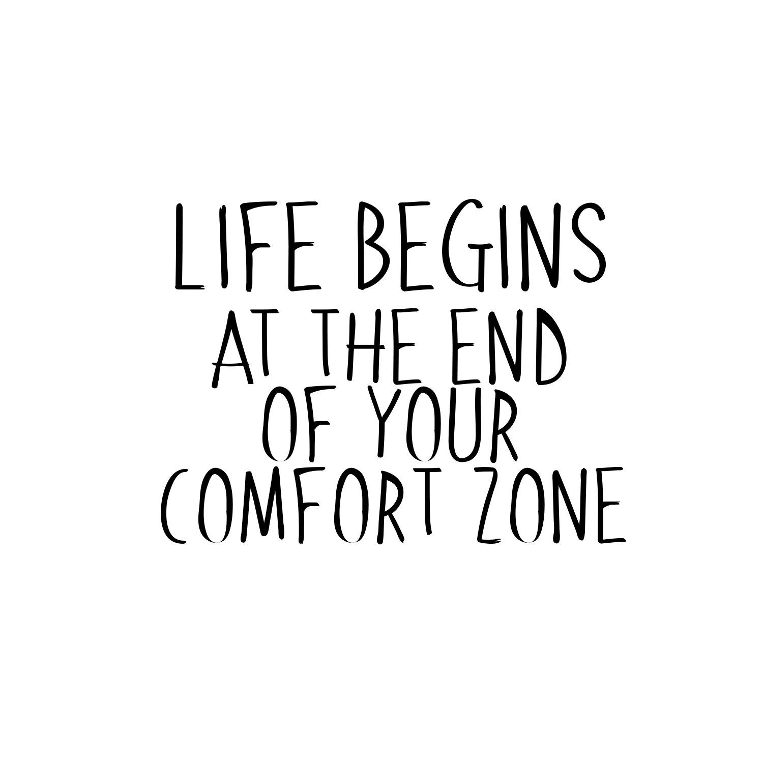 1500x1500 Life Begins at The End of Your Comfort Zone Quotes Wall Art Vinyl Decal x 20 Decoration Vinyl Sticker Wall Art Decal