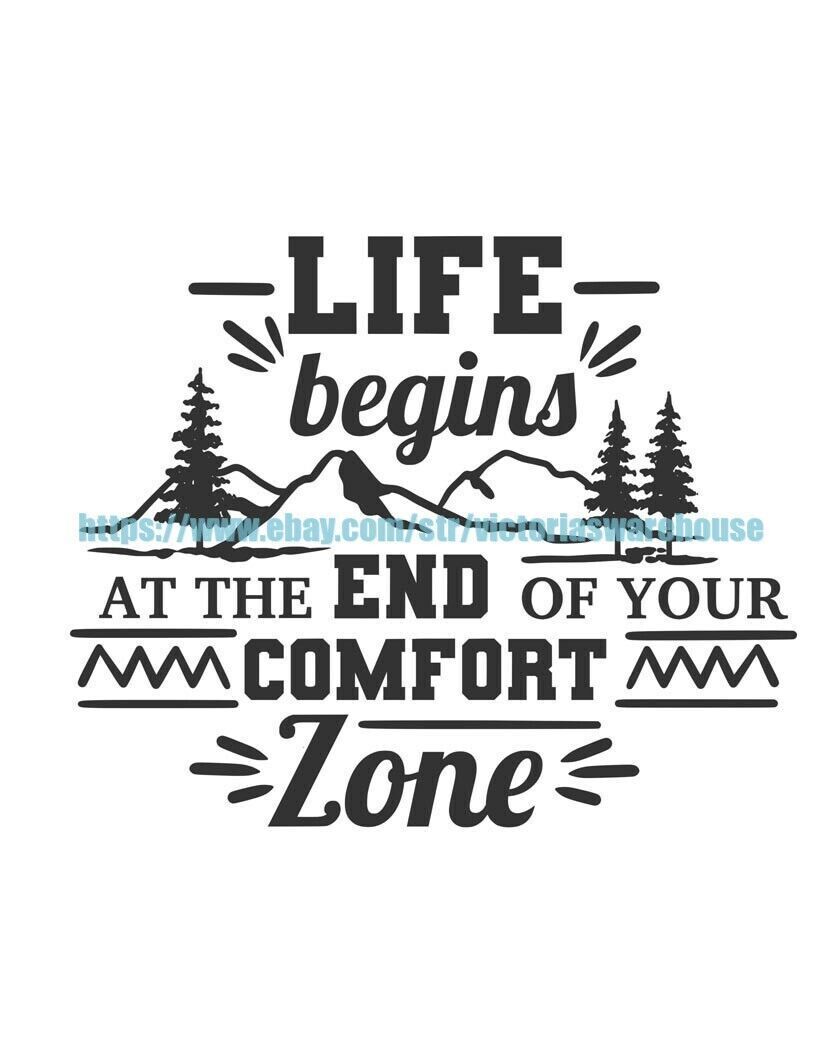 840x1050 life begins at the end of your comfort zone positivity motivational 8x10 print