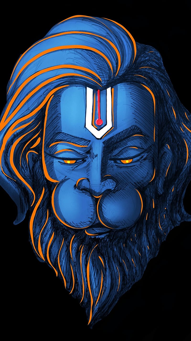 800x1423 HD lord hanuman face wallpaper