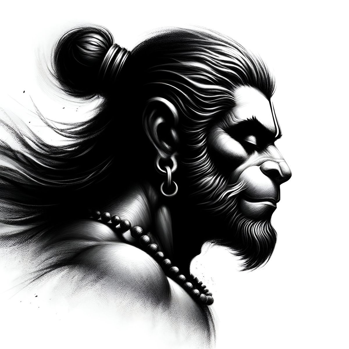 1200x1200 Bajrangbali Hanuman Sketch Art Mural Wallpaper®