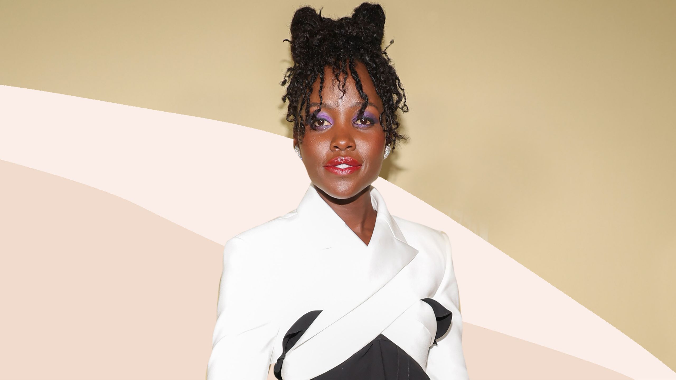 2560x1440 Lupita Nyong'o wore a sheer lace catsuit from an unexpected high street brand