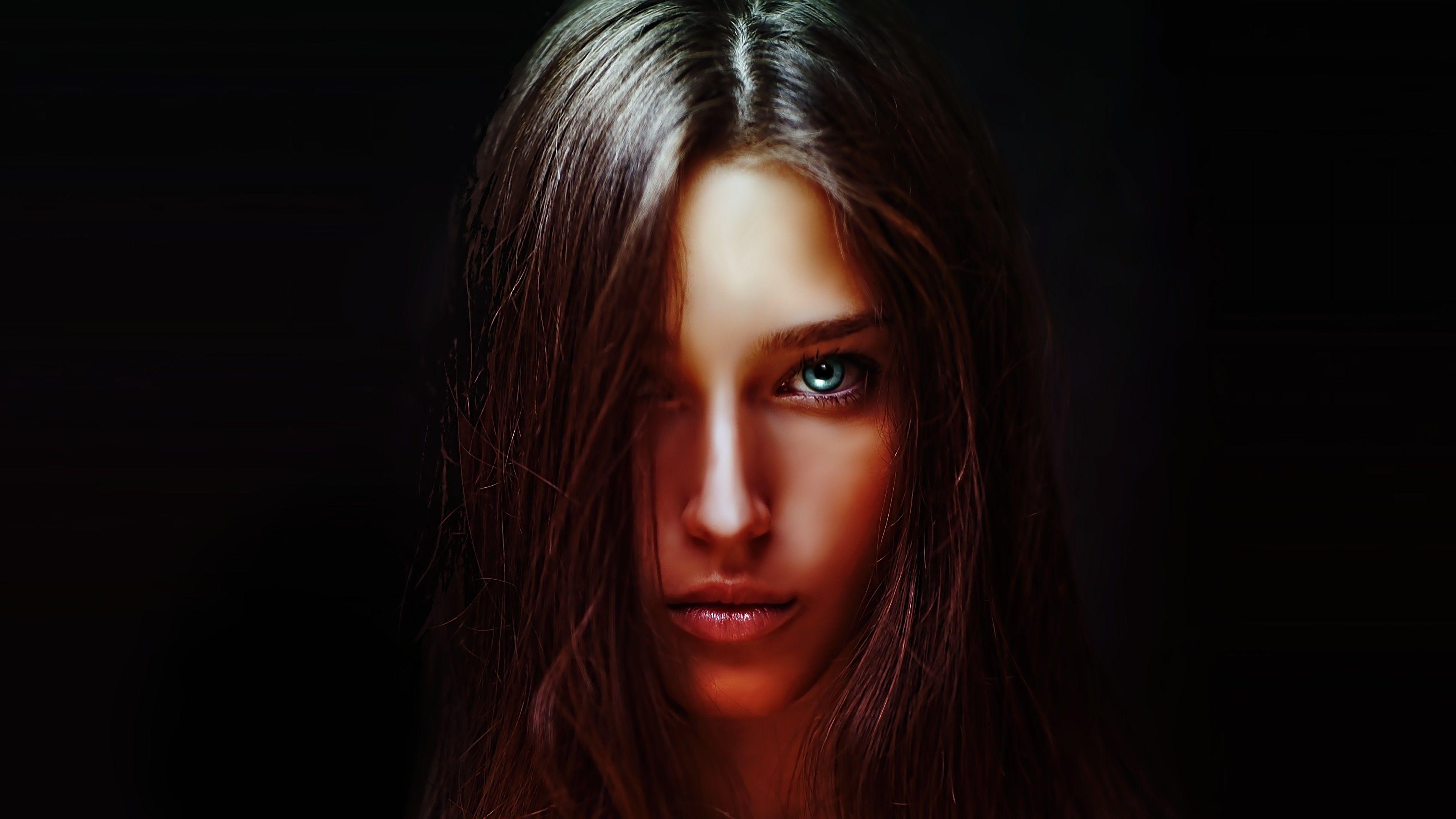 3840x2160 #women, #face, #Alycia Debnam Carey, #Photoshop wallpaper