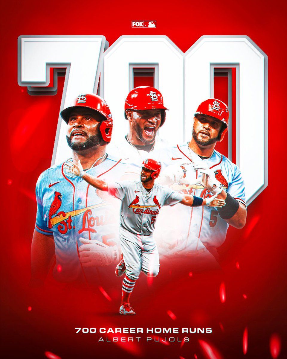 960x1200 HE DID IT!!! Albert Pujols is the 4th player in Major League history to hit 700 Home Runs!