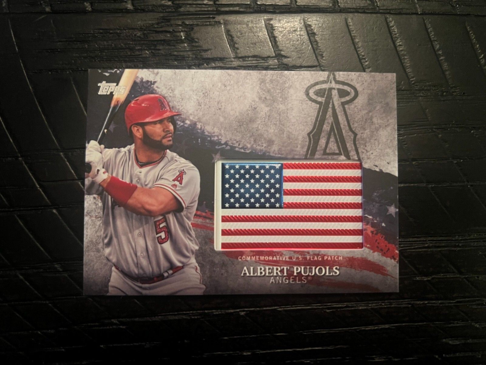 1600x1200 Albert Pujols 2018 TOPPS INDEPENDENCE DAY FLAG PATCH #IDML AP LOS ANGELES ANGELS