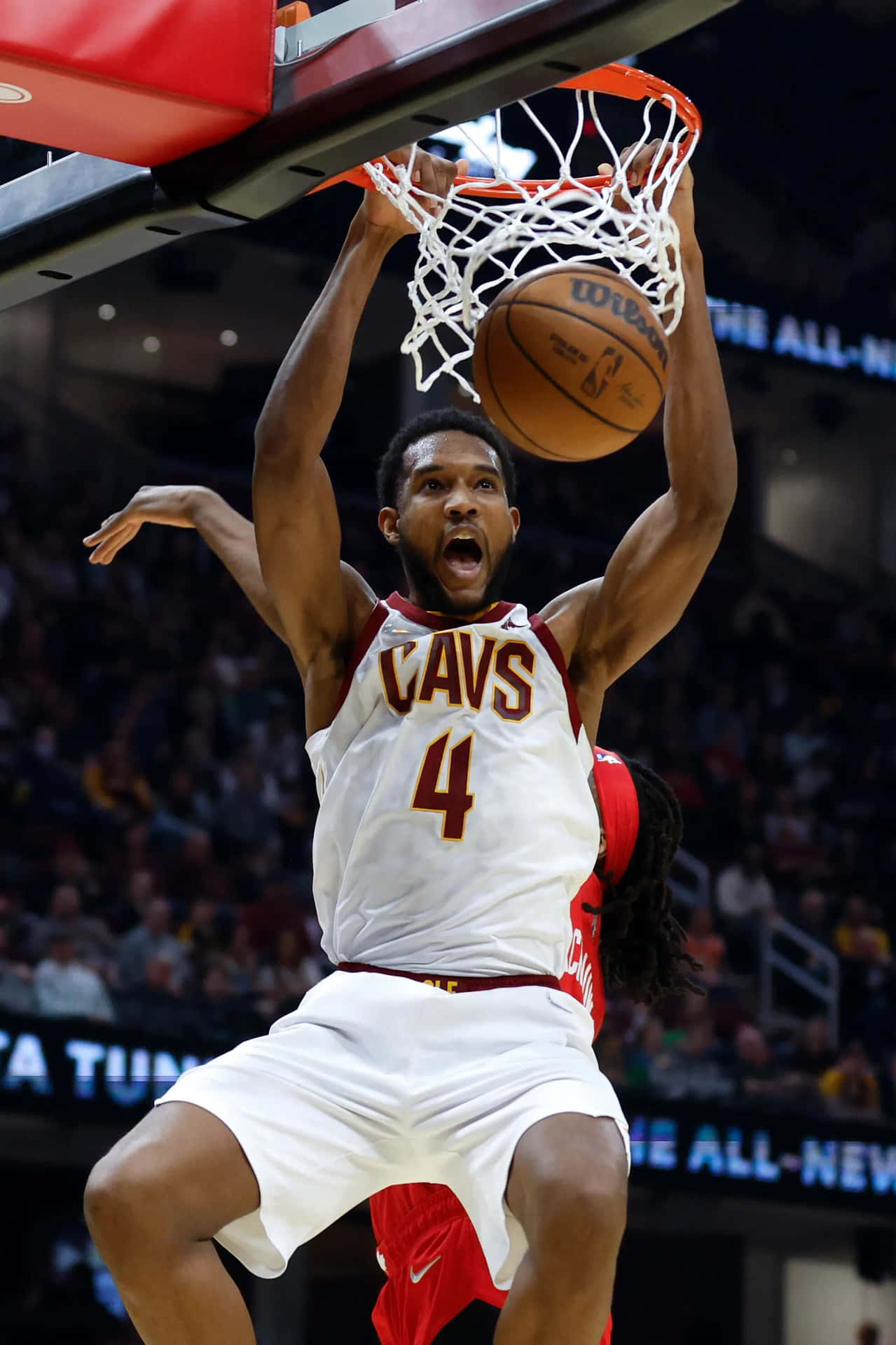1279x1920 Download Evan Mobley Slam Dunk Cleveland Cavaliers Wallpaper