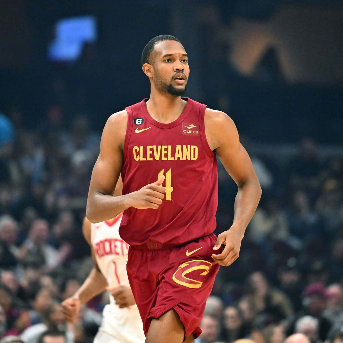 1400x1400 Download Evan Mobley Cleveland Cavaliers Action Shot Wallpaper