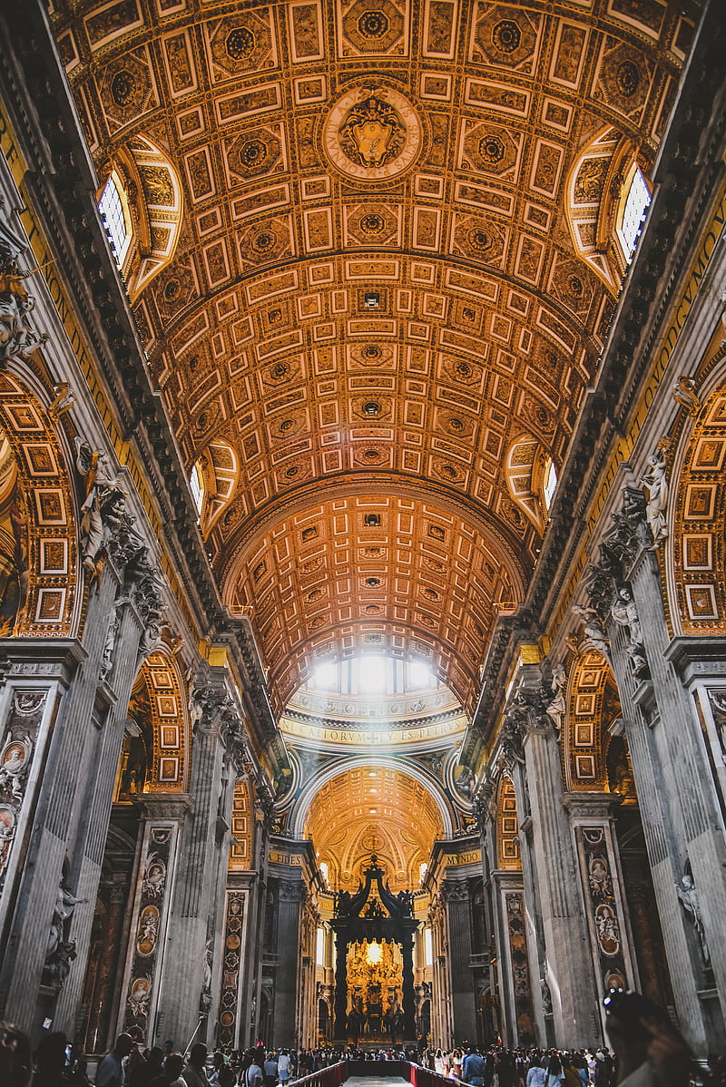 800x1198 St. Peter's Basilica ceiling, HD phone wallpaper