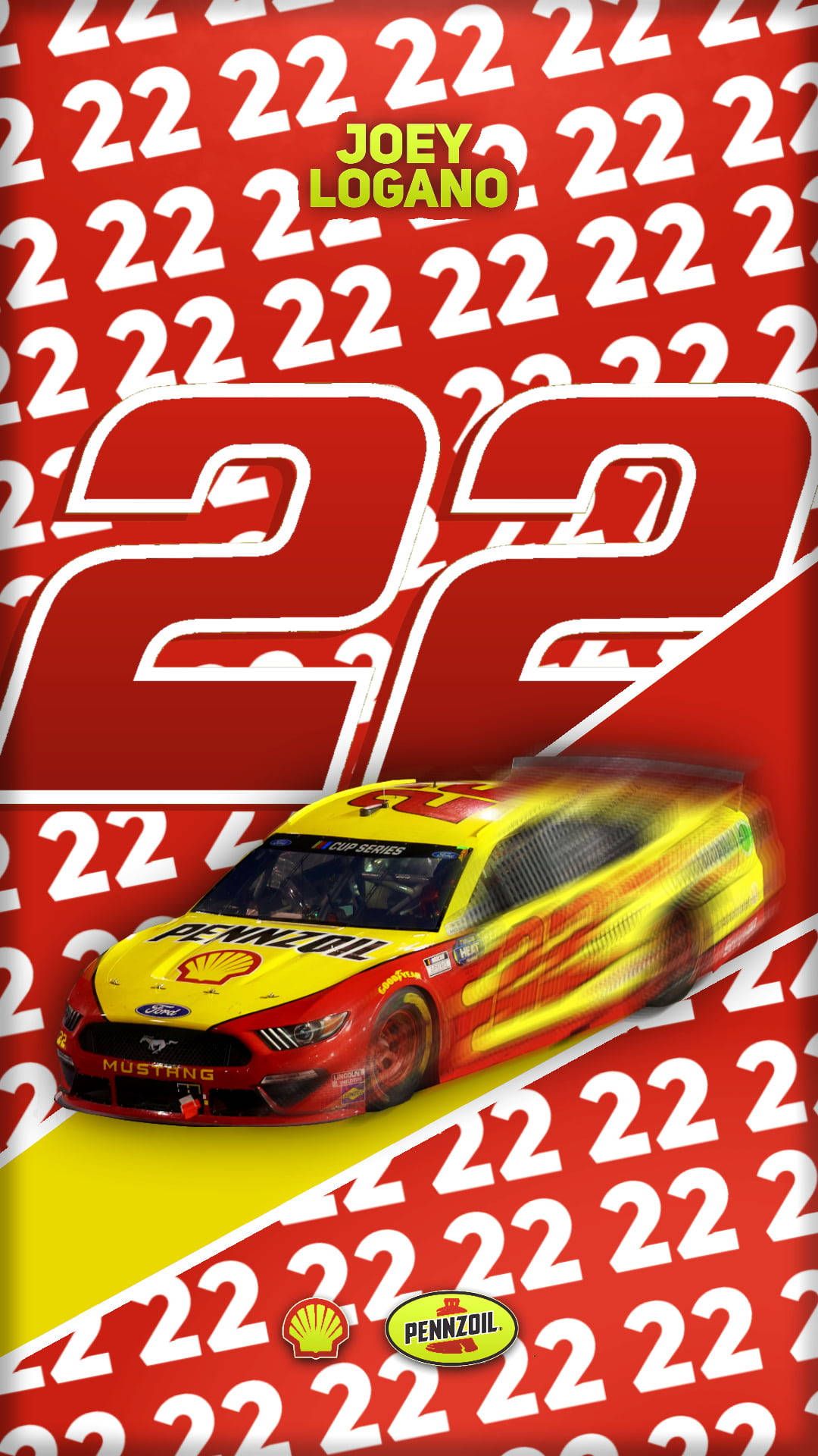 1080x1920 Download Joey Logano Red Yellow 22 Wallpaper