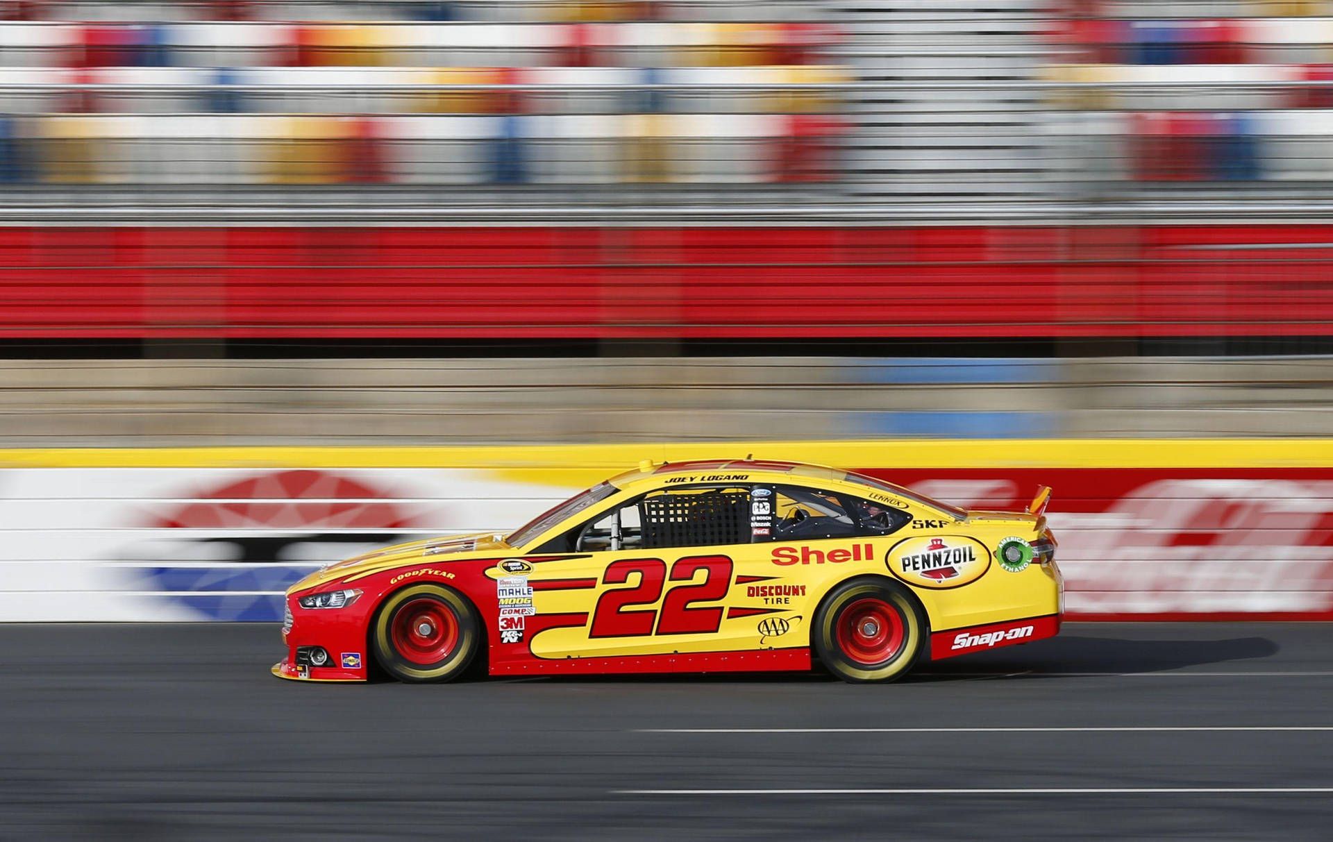 1920x1213 Download Motion Photograph Of Joey Logano's Car Wallpaper