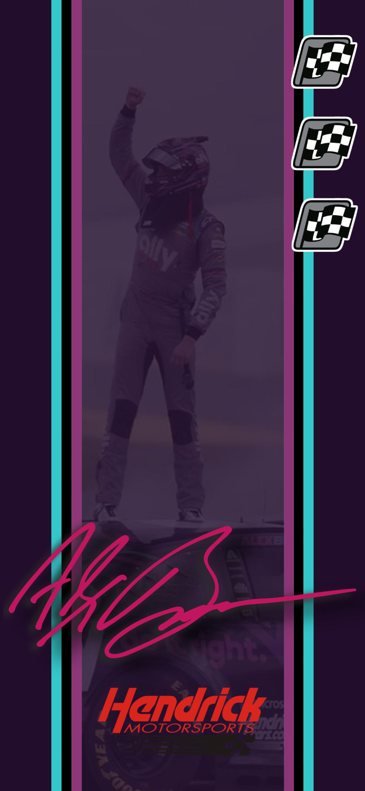 1170x2532 Attempted making an Alex Bowman wallpaper. How do y'all think it turned out and how can I improve?