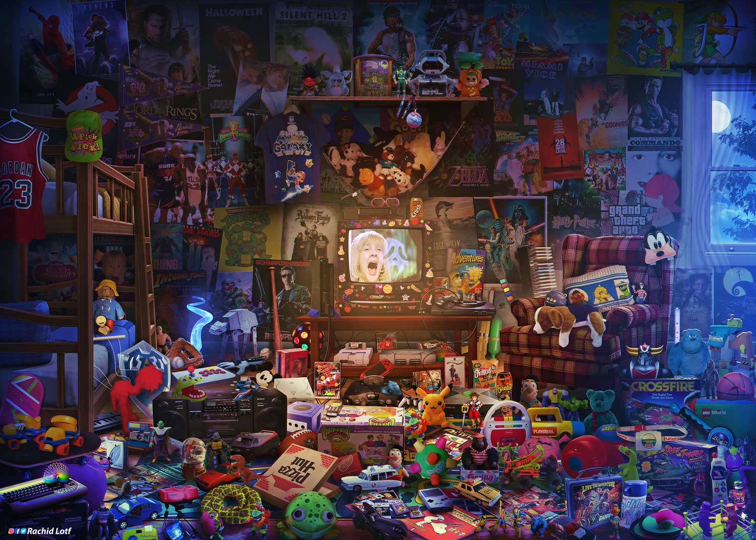 1500x1071 The Ultimate 80s 90s 2000s Bedroom (PUZZLE)