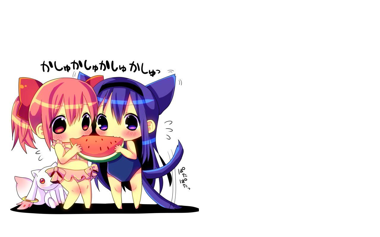 1280x800 akemi homura animal ears bikini blue eyes blue hair blush catgirl