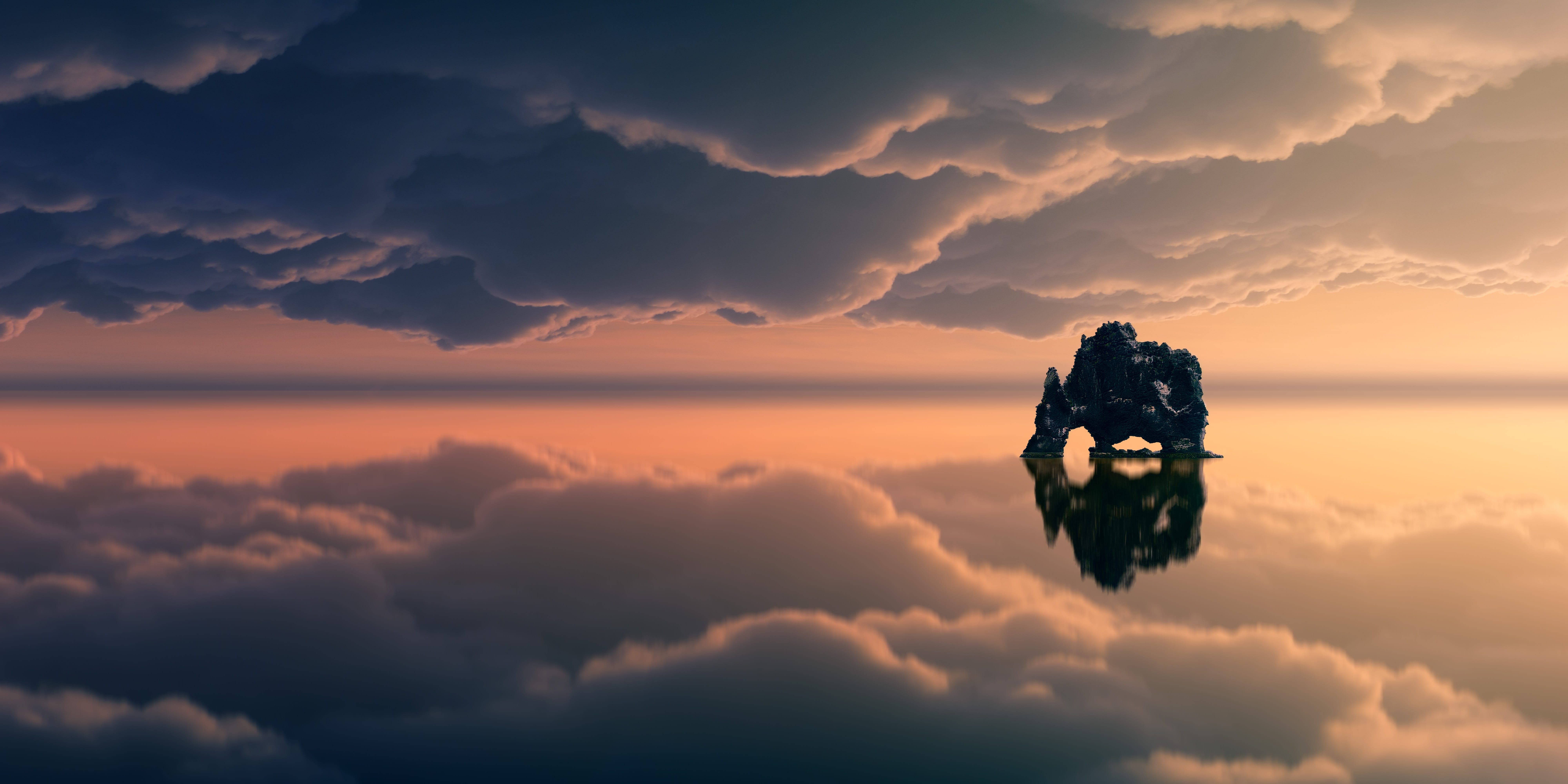 8000x4000 Wallpaper Silhouette of Man and Woman Standing on Top of Mountain During Sunset, Background Free Image