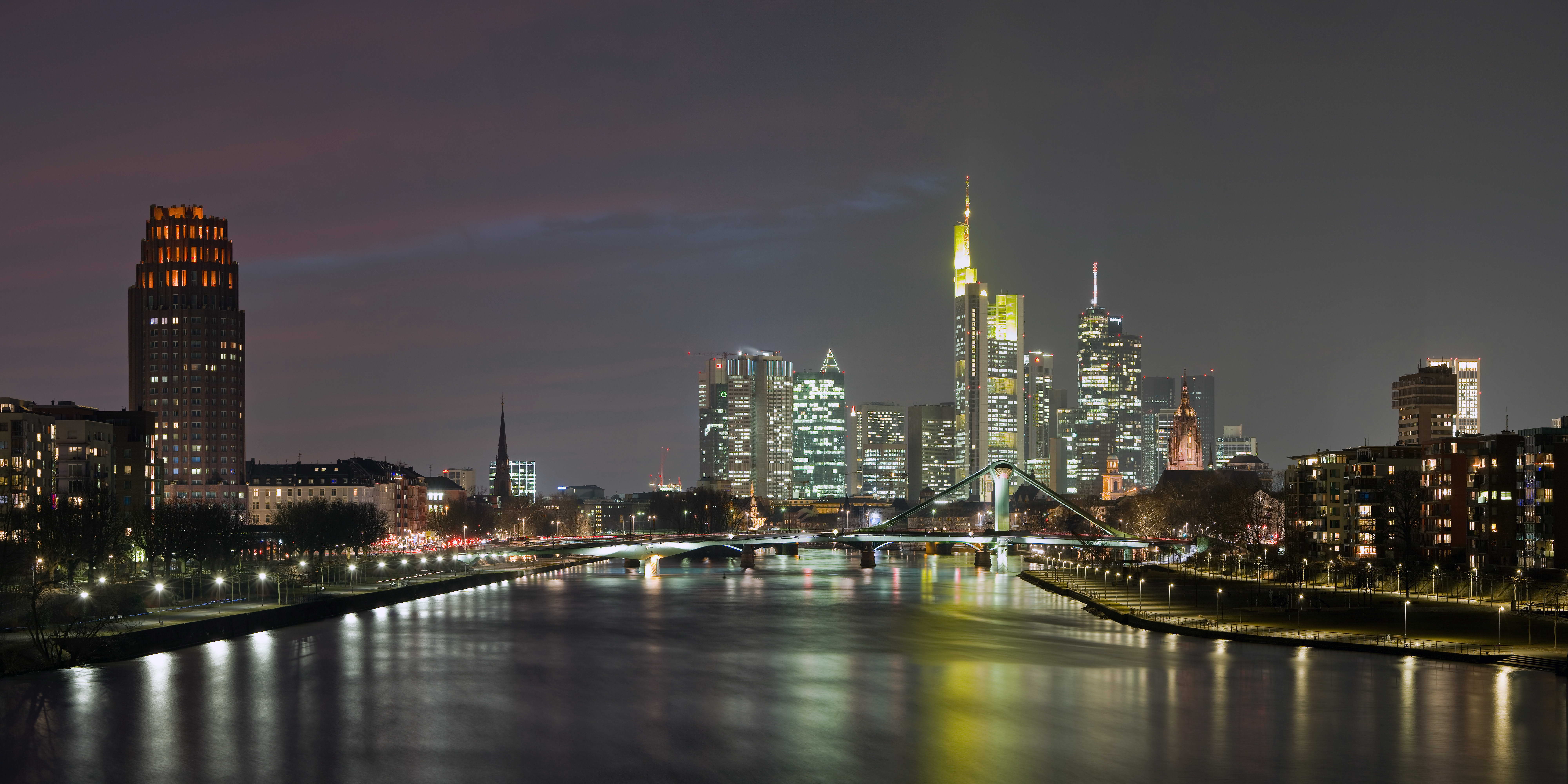 8000x4000 Wallpaper City Skyline During Night Time, Background Free Image