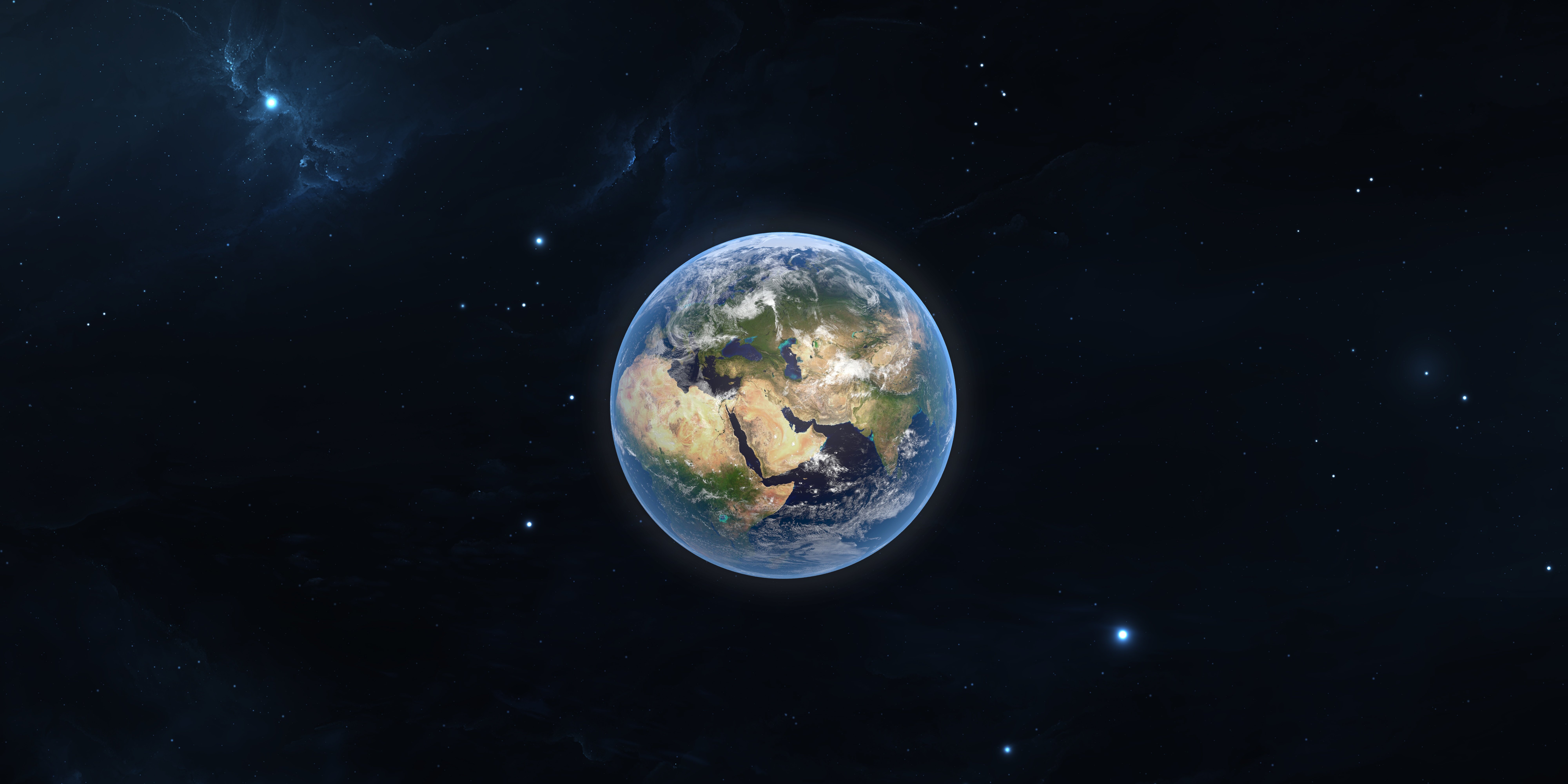 8000x4000 Wallpaper stars, nebula, earth, planet, space, Earth, art, planet for mobile and desktop, section космос, resolution 8000x4000
