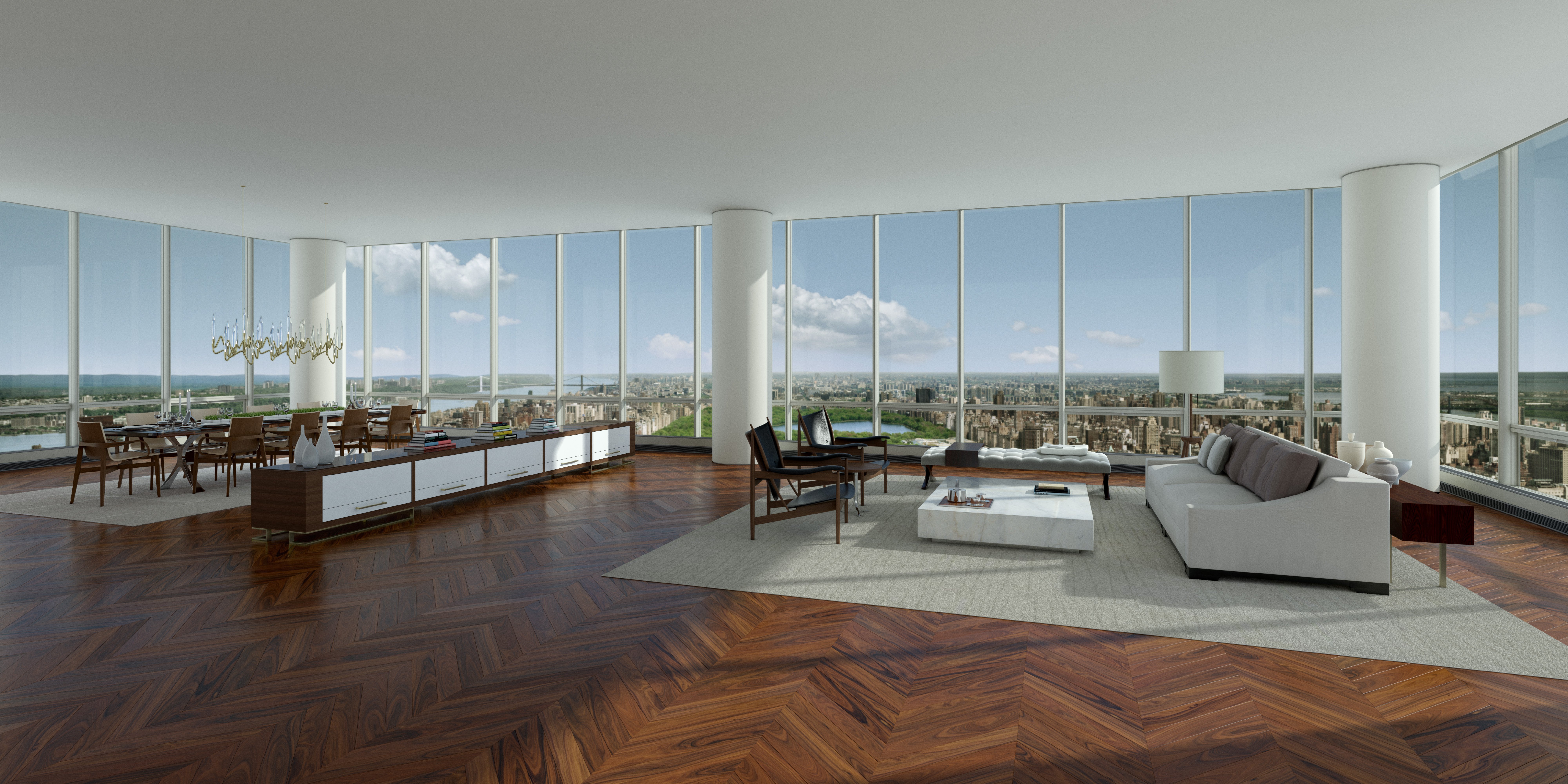 8000x4000 Stunning 4K Ultra HD Man Made Room With Panoramic City Views