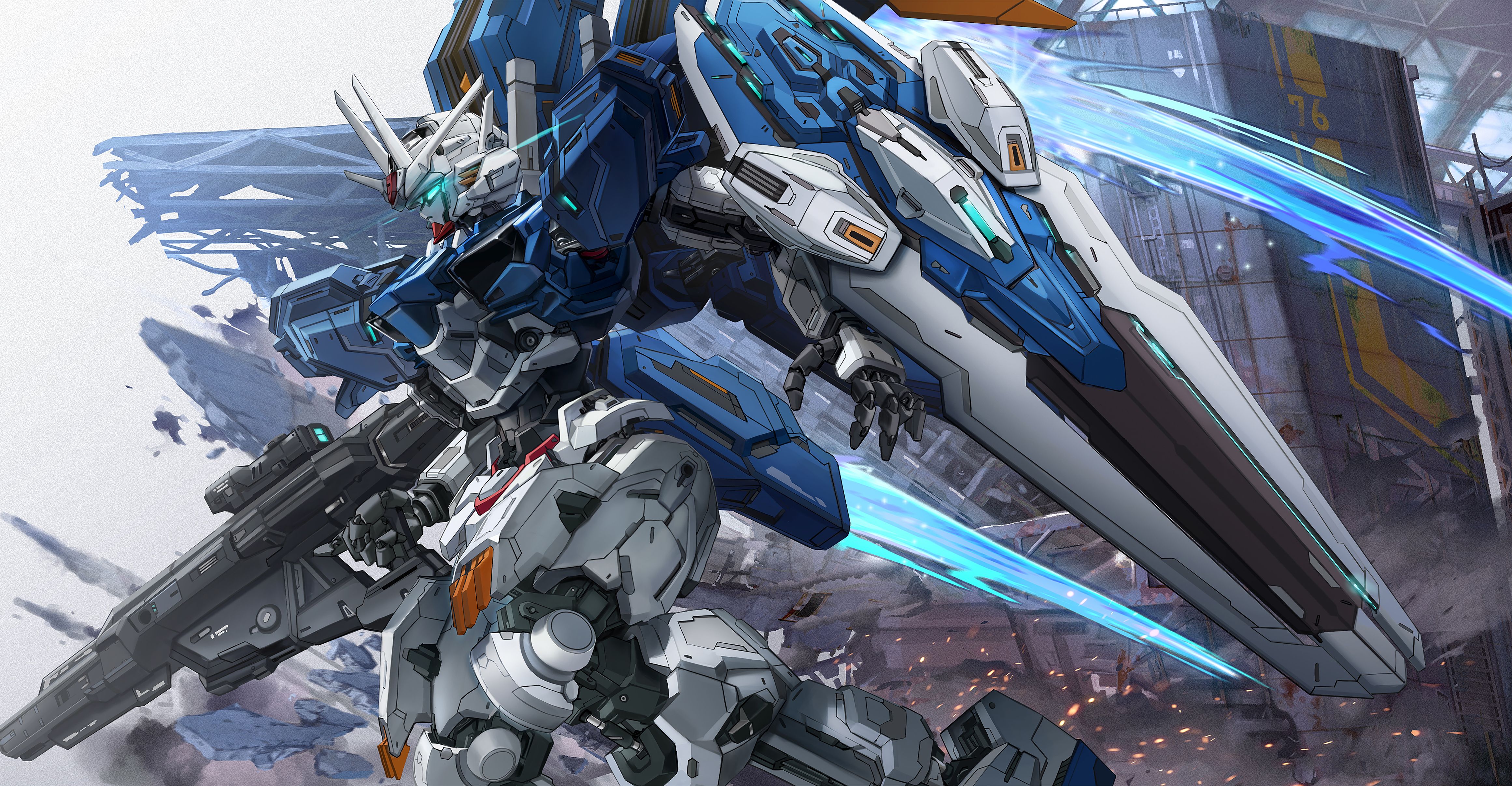 4643x2414 Aerial Gundam Wallpaper